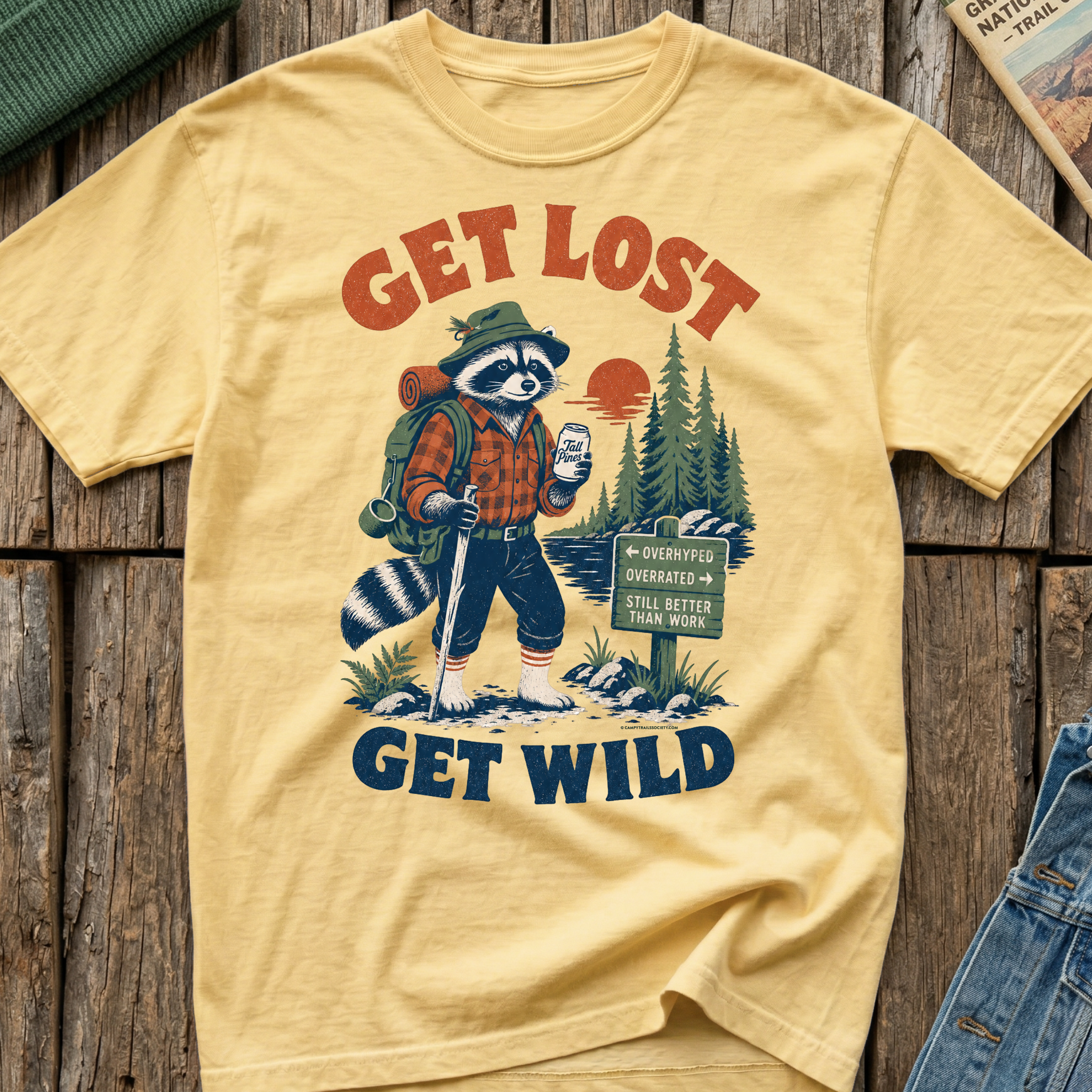 Get Lost, Get Wild Raccoon T-Shirt