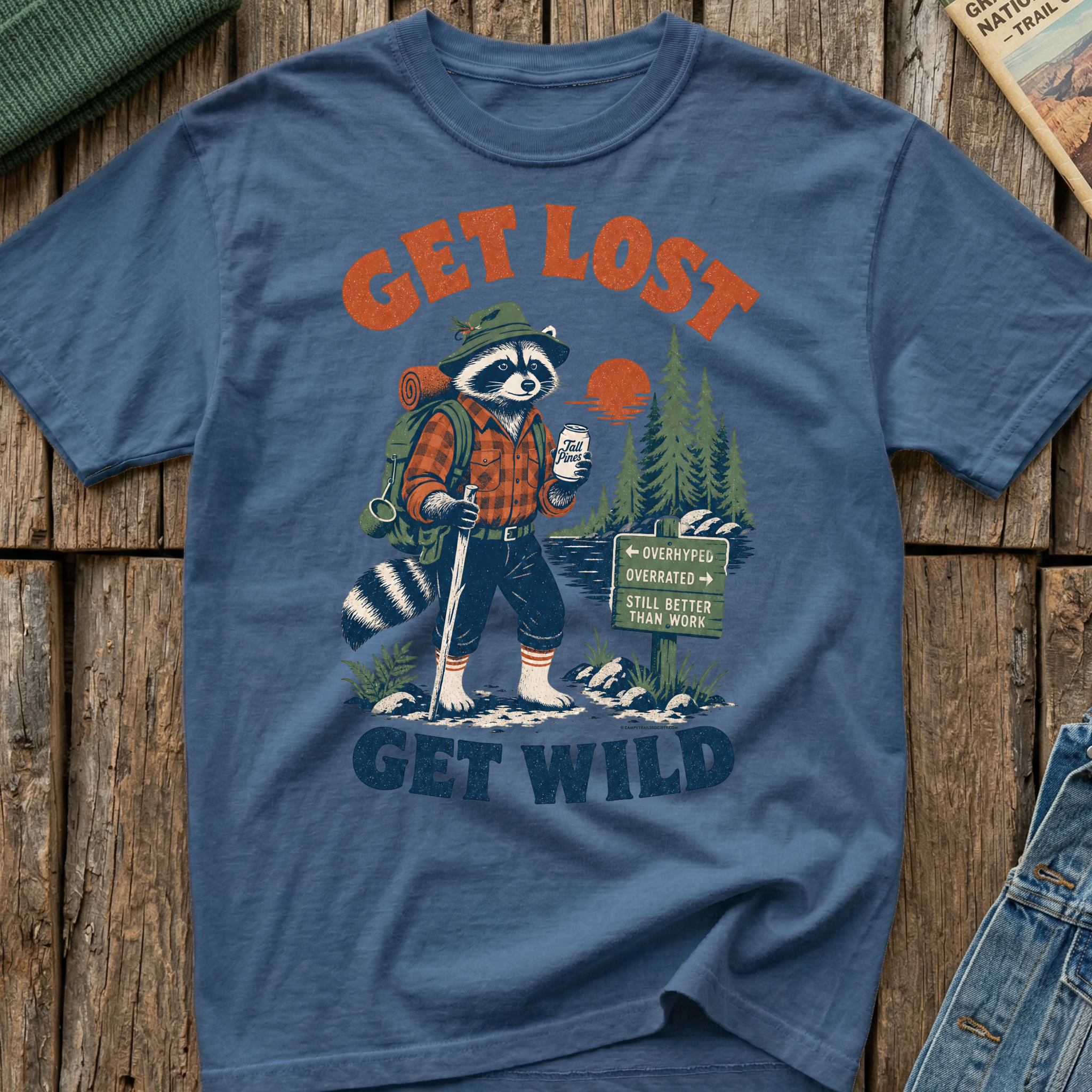 Get Lost, Get Wild Raccoon T-Shirt