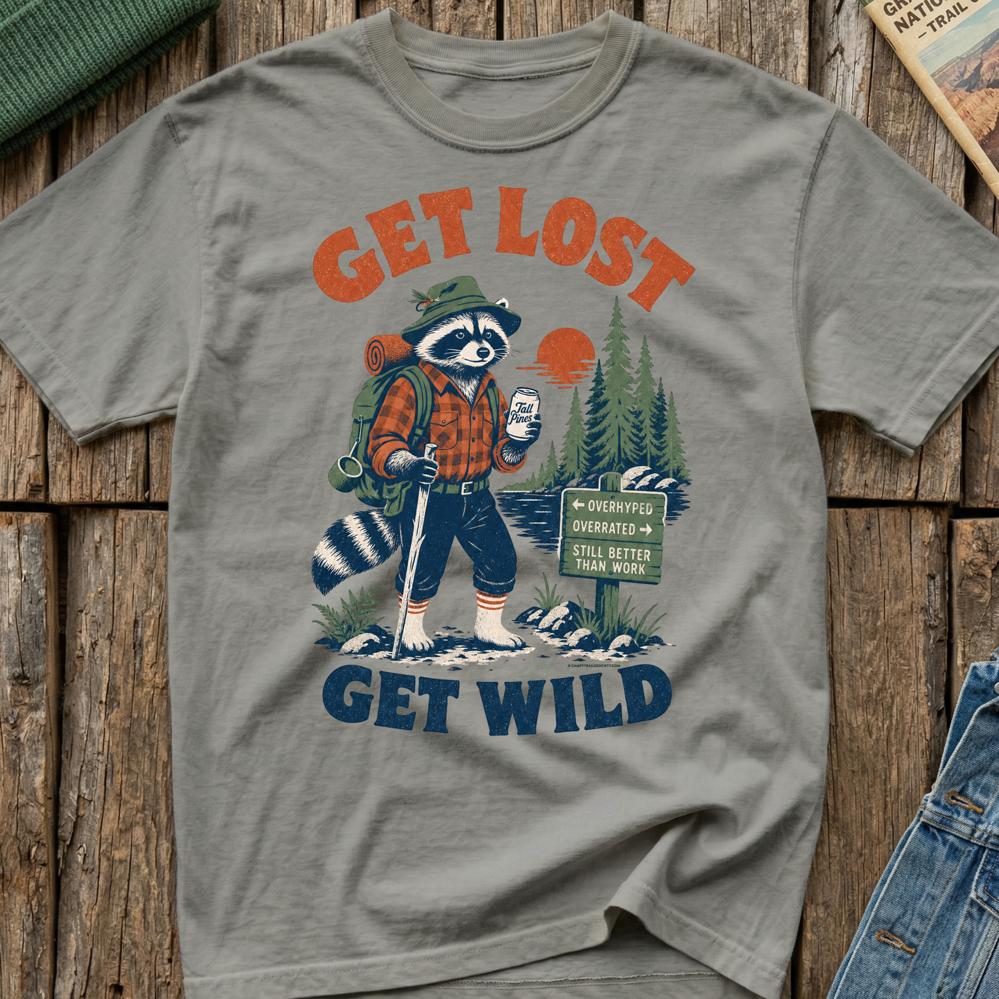 Get Lost, Get Wild Raccoon T-Shirt