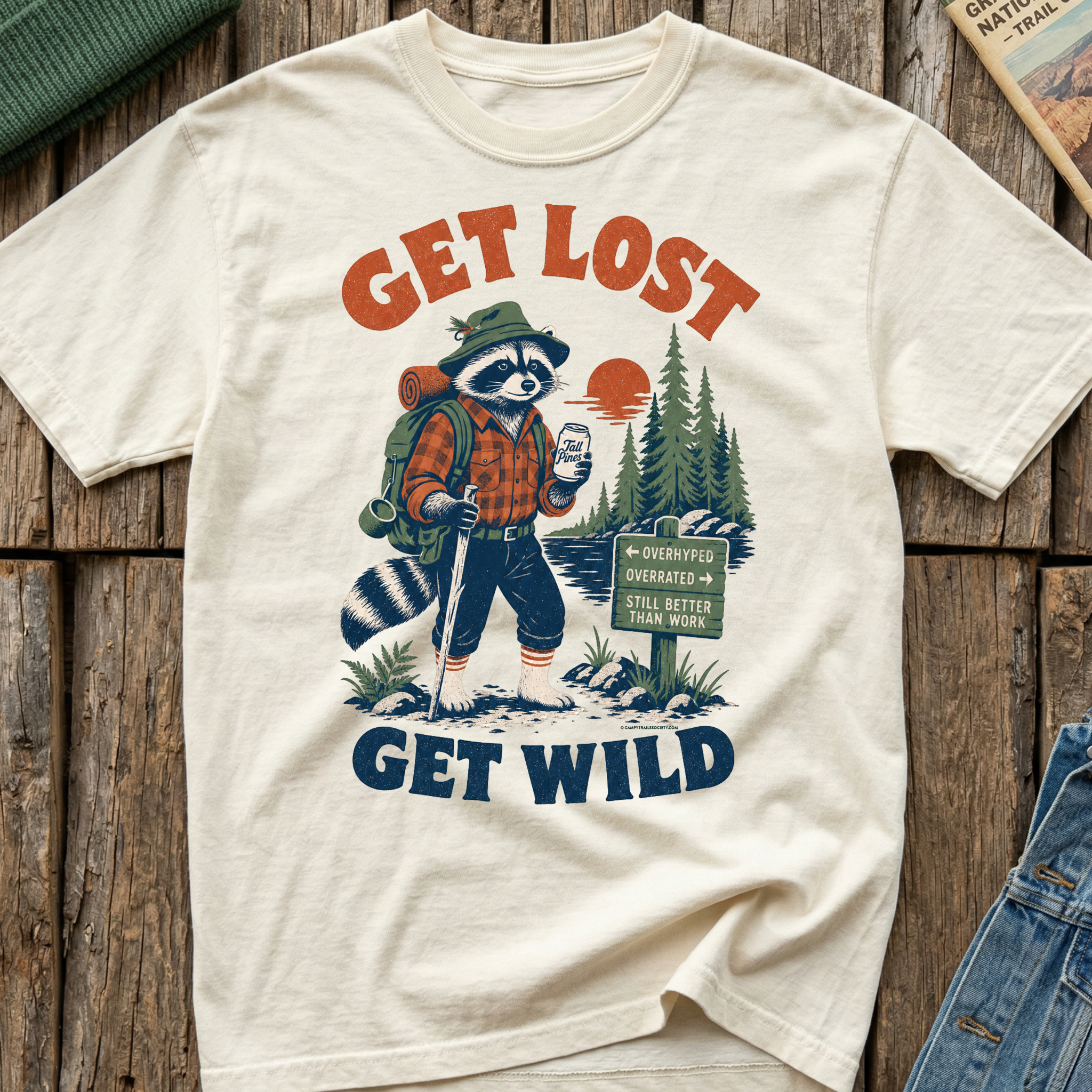 Get Lost, Get Wild Raccoon T-Shirt