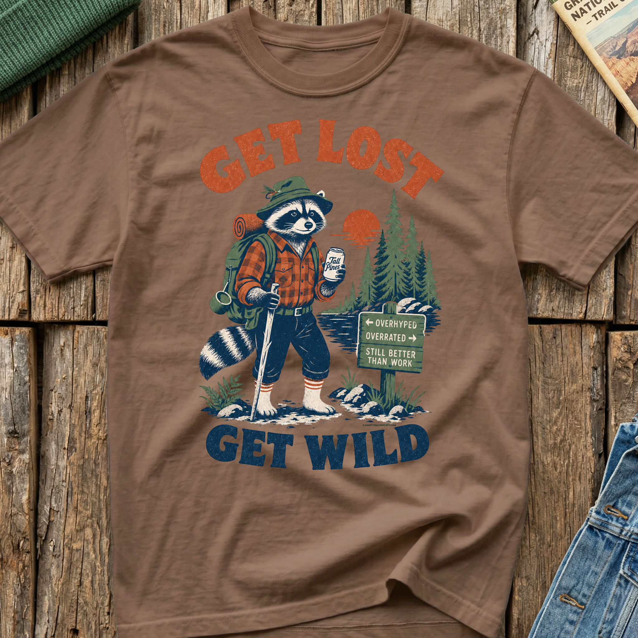 Get Lost, Get Wild Raccoon T-Shirt