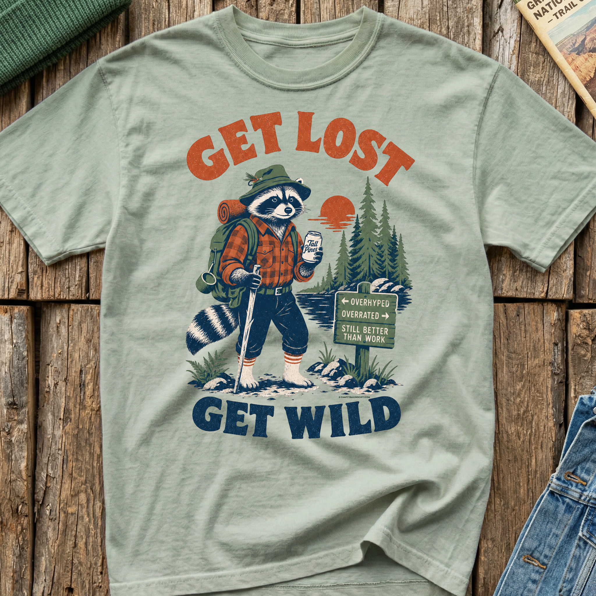 Get Lost, Get Wild Raccoon T-Shirt
