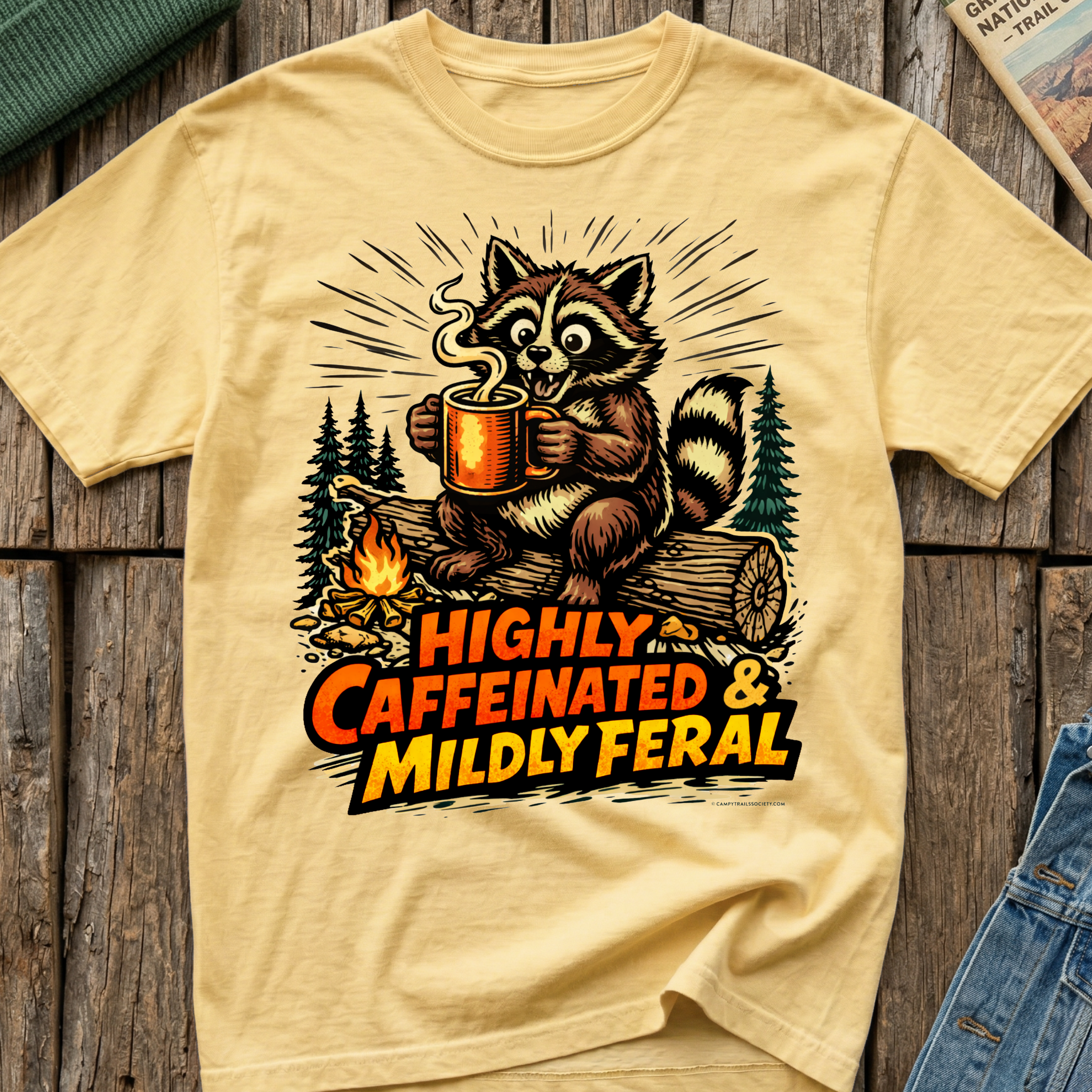 Highly Caffeinated and Mildly Feral T-Shirt