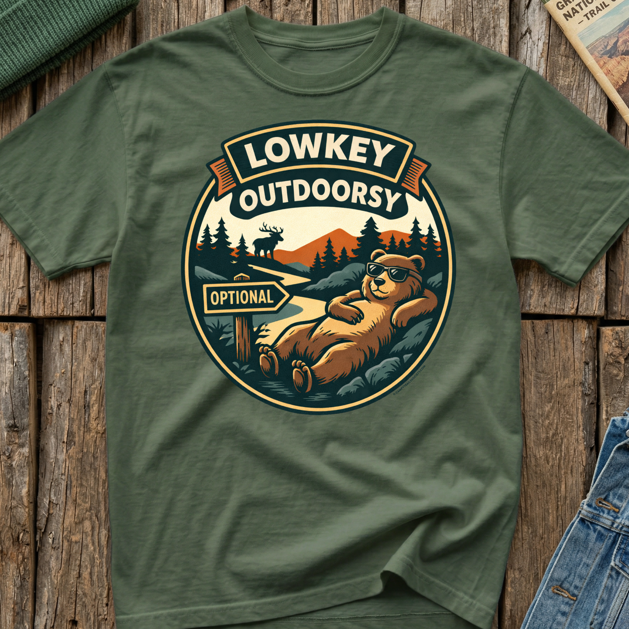 Lowkey Outdoorsy Bear T-Shirt