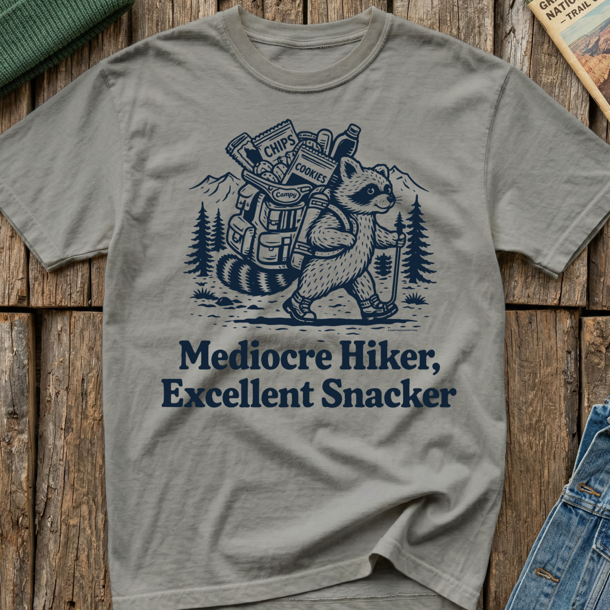 Mediocre Hiker Excellent Snacker T-Shirt
