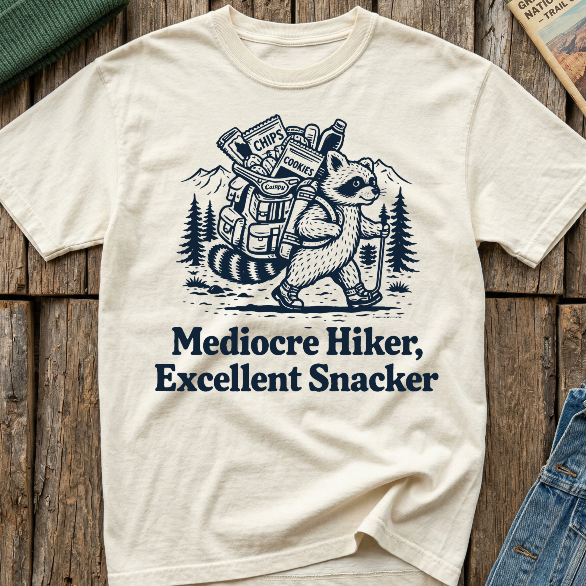 Mediocre Hiker Excellent Snacker T-Shirt