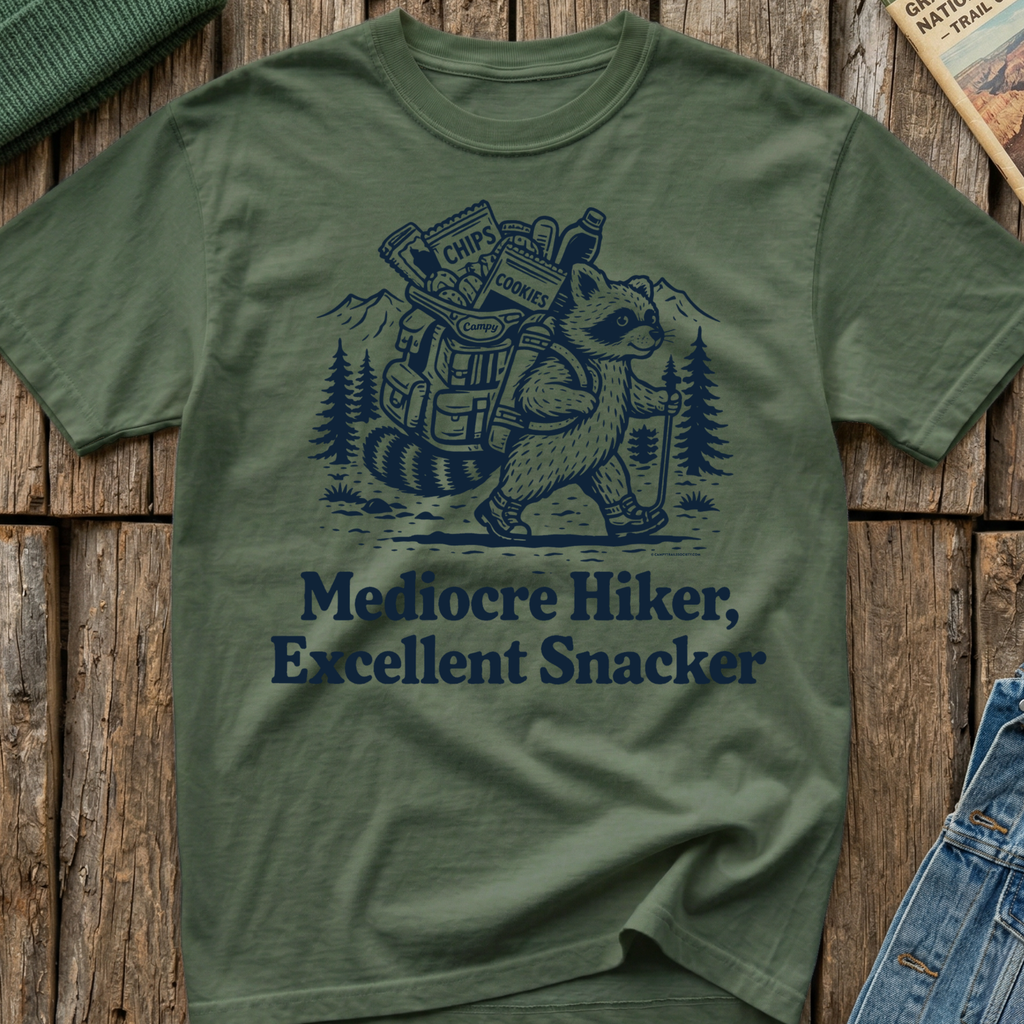 Mediocre Hiker Excellent Snacker T-Shirt