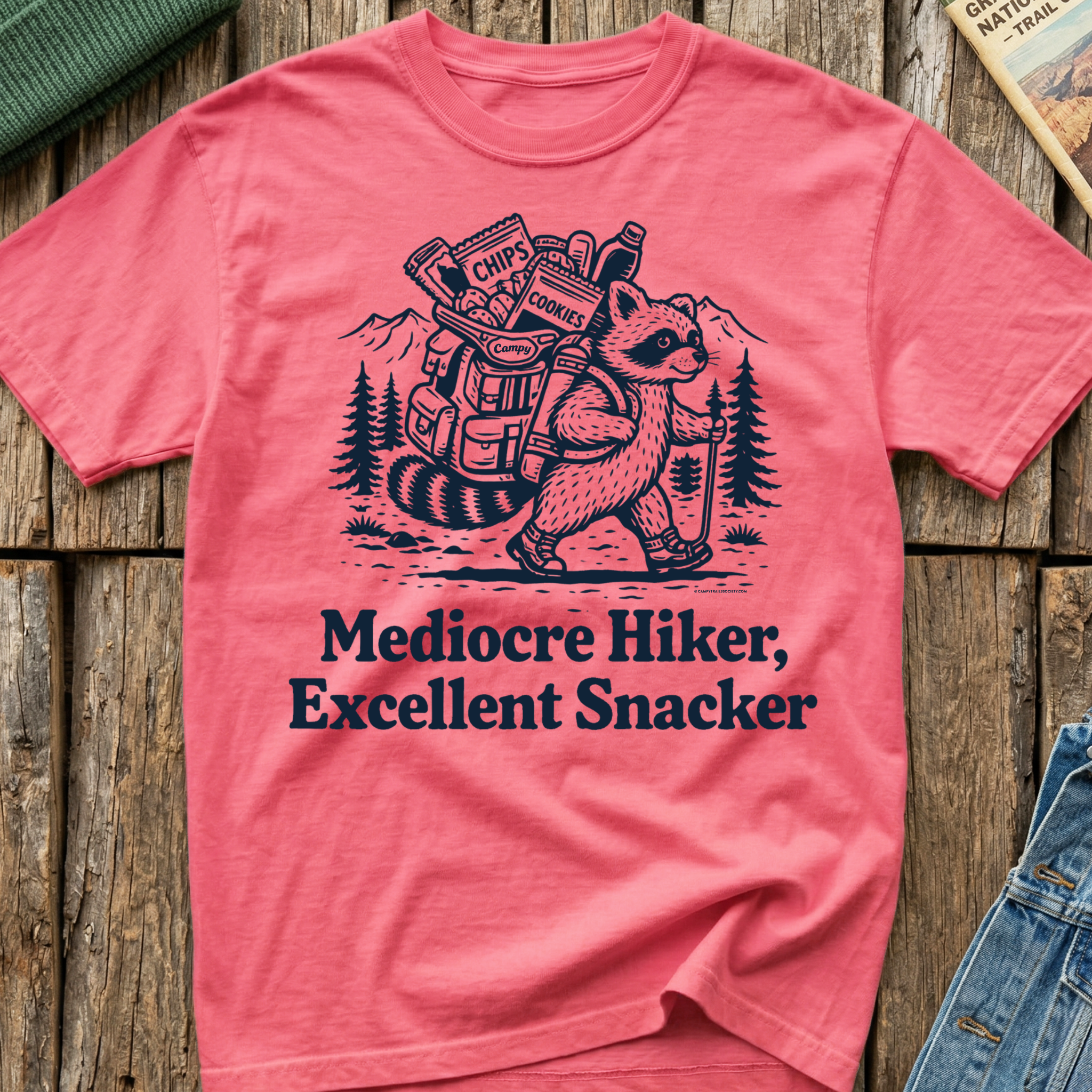 Mediocre Hiker Excellent Snacker T-Shirt