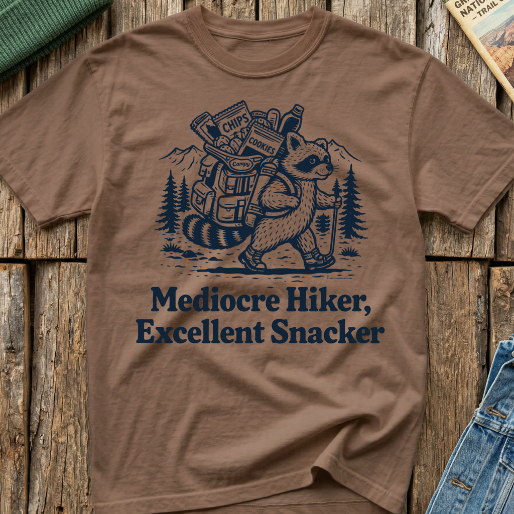 Mediocre Hiker Excellent Snacker T-Shirt