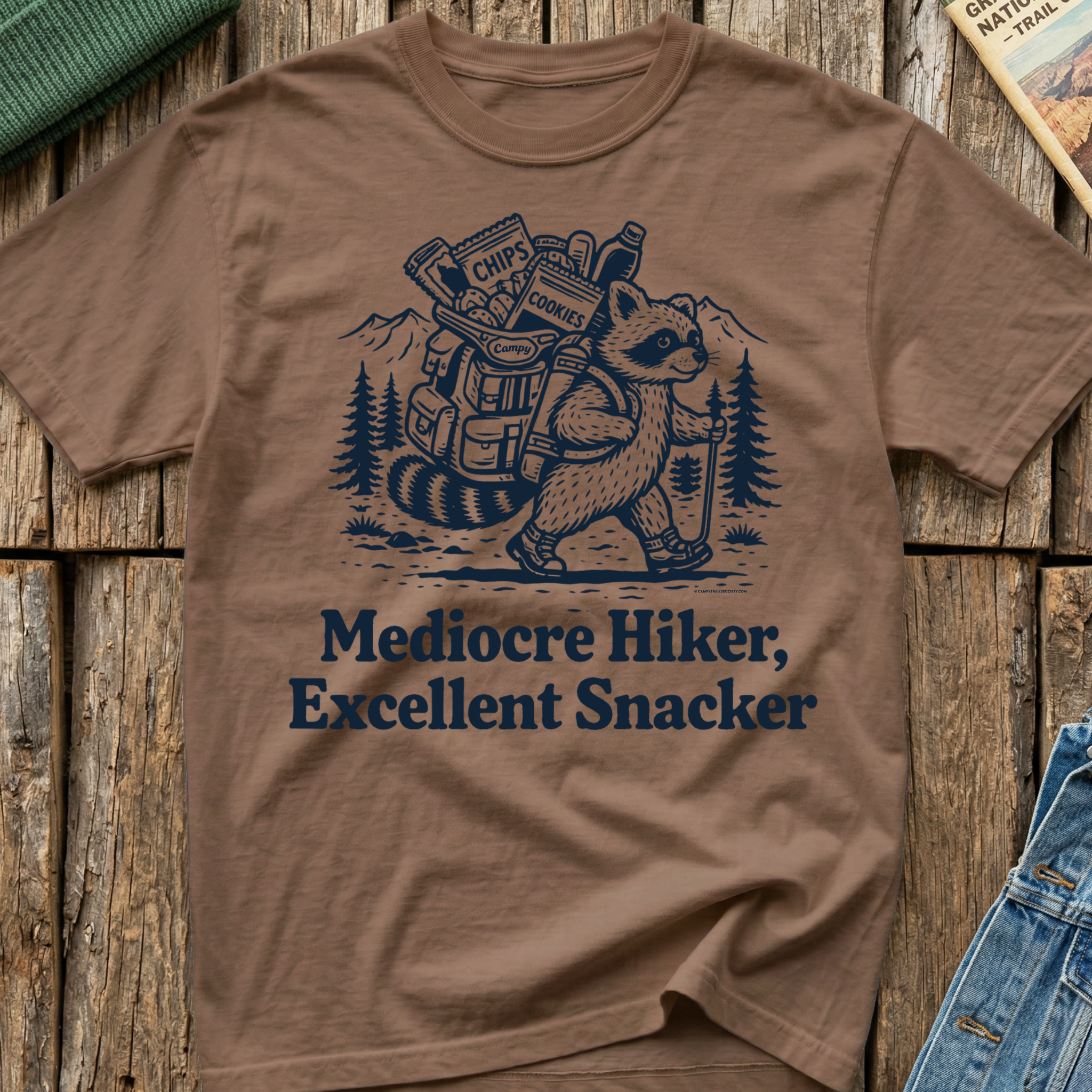 Mediocre Hiker Excellent Snacker T-Shirt