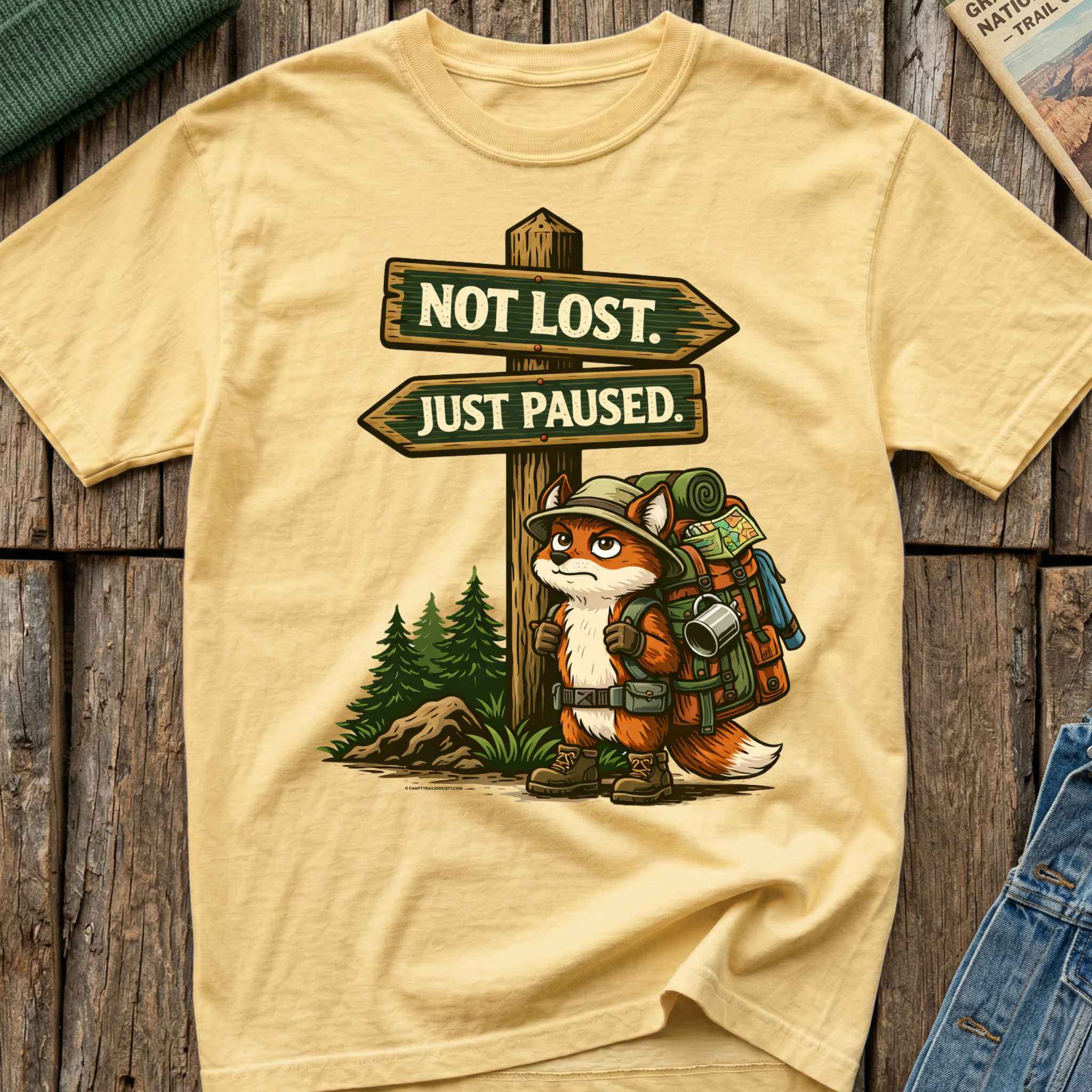 Not Lost Just Paused Campy Fox T-Shirt