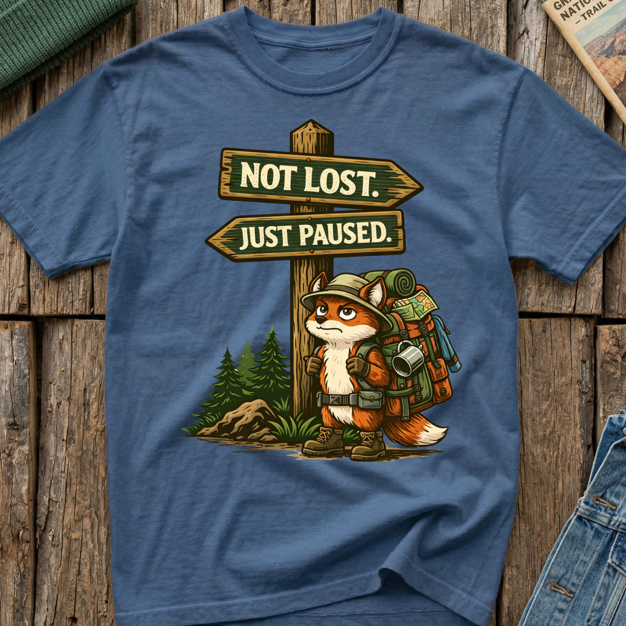 Not Lost Just Paused Campy Fox T-Shirt