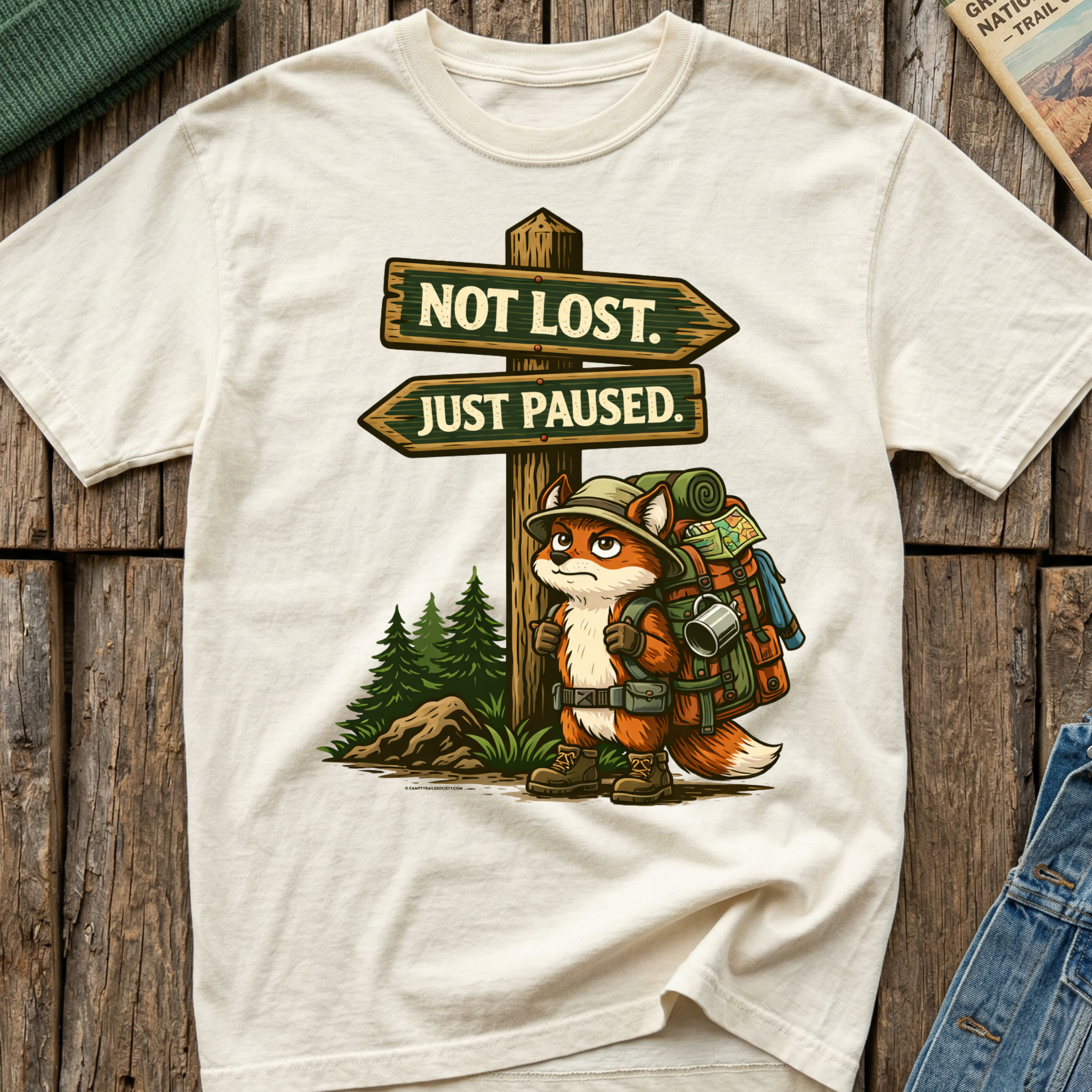 Not Lost Just Paused Campy Fox T-Shirt