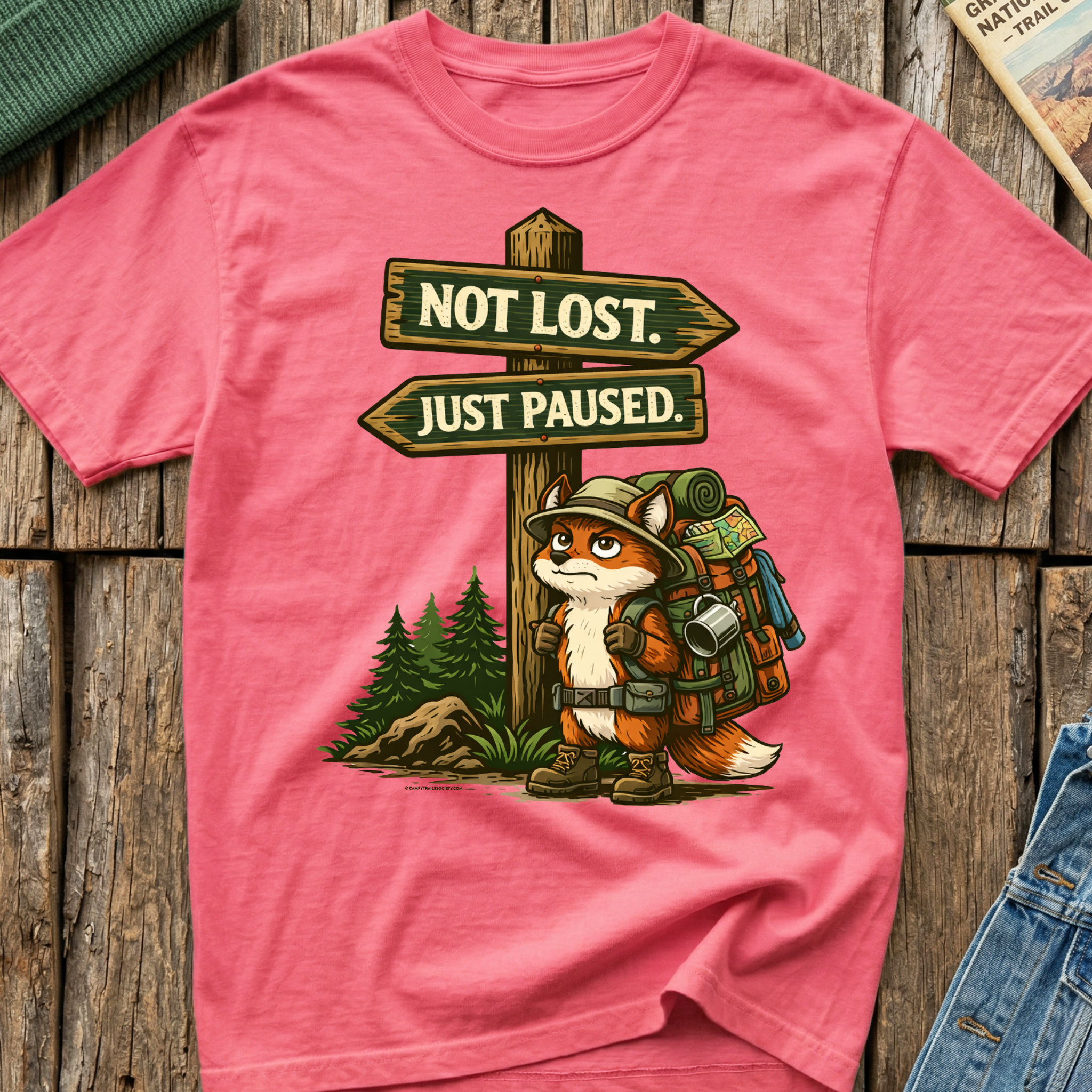 Not Lost Just Paused Campy Fox T-Shirt
