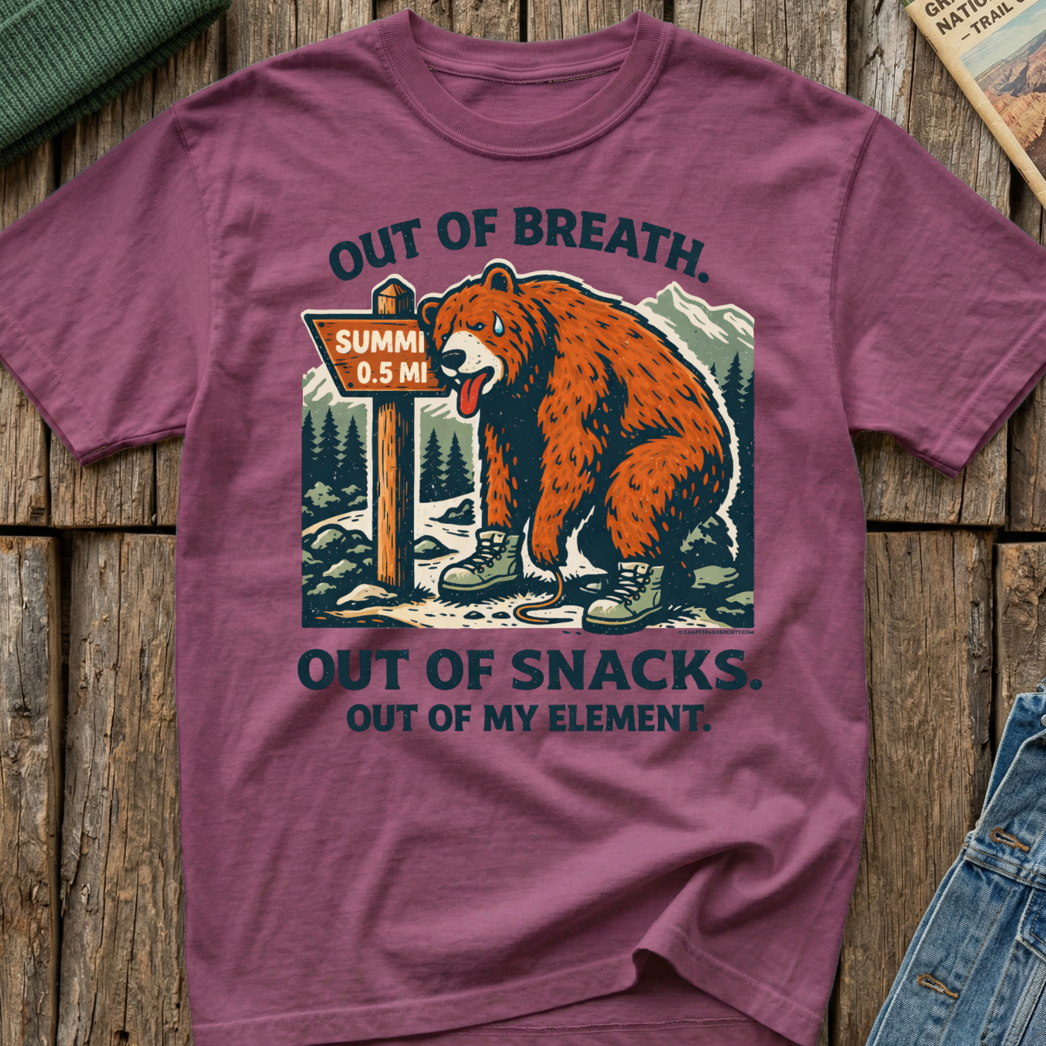 Out of Breath Out of Snacks Bear T-Shirt