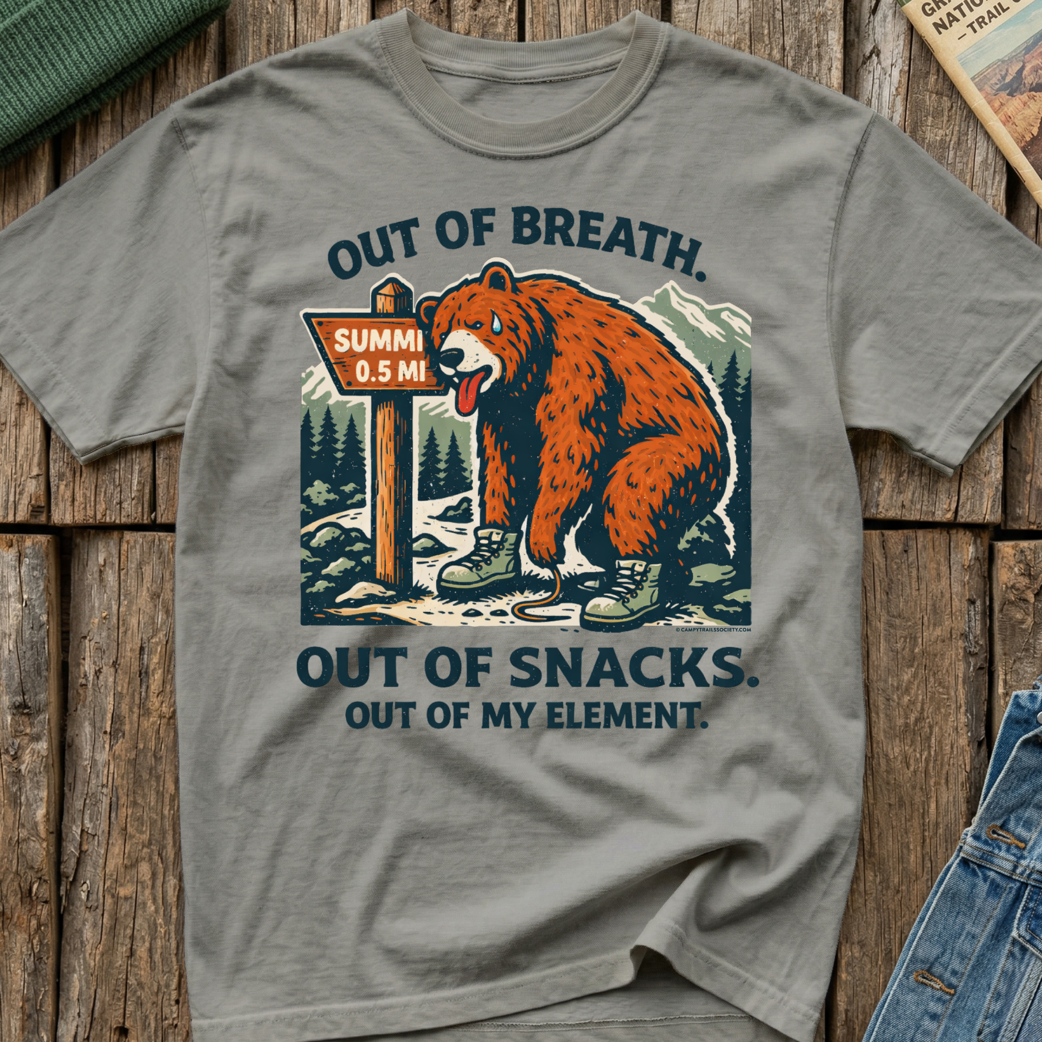 Out of Breath Out of Snacks Bear T-Shirt