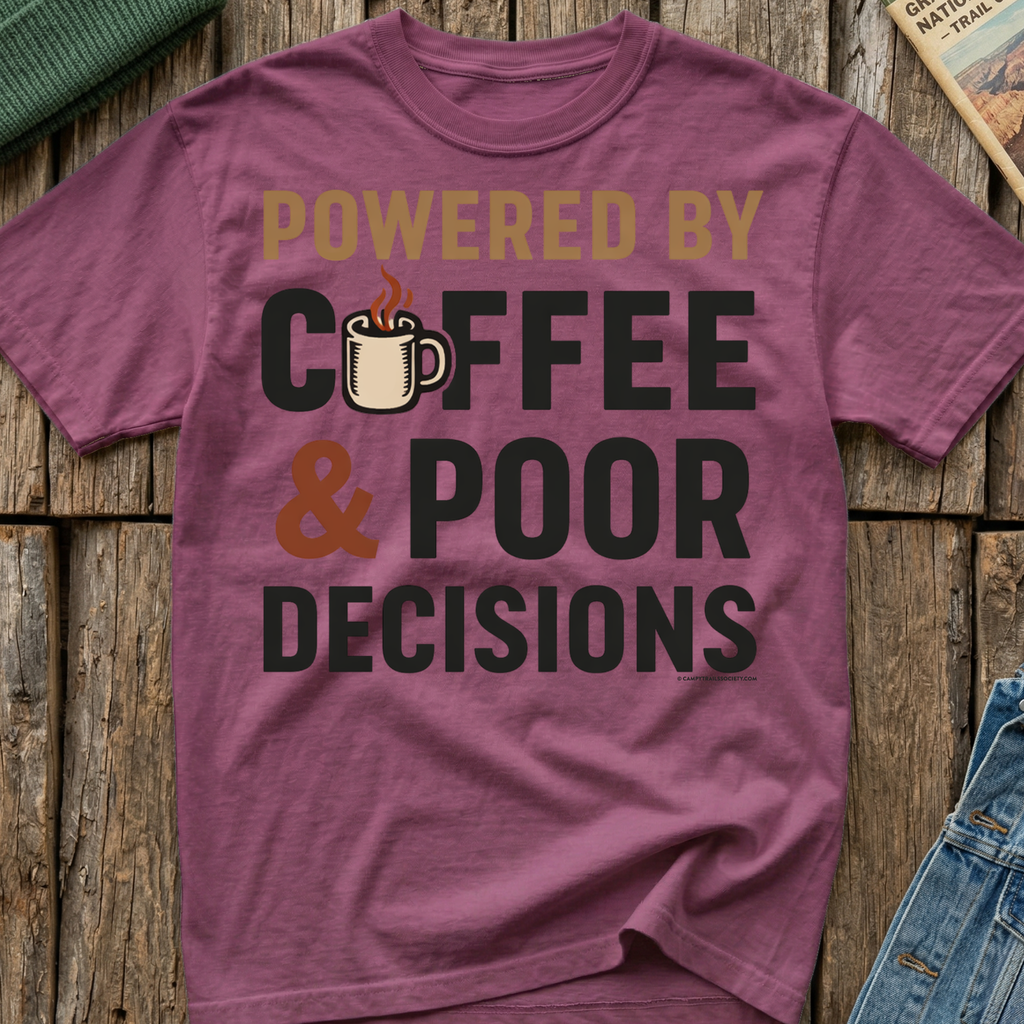 Powered by Coffee And Poor Decisions T-Shirt