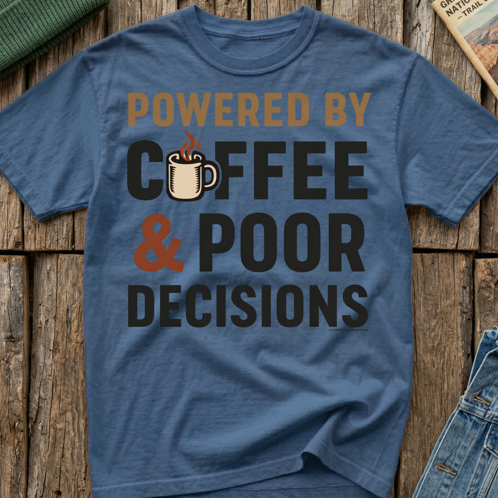 Powered by Coffee And Poor Decisions T-Shirt