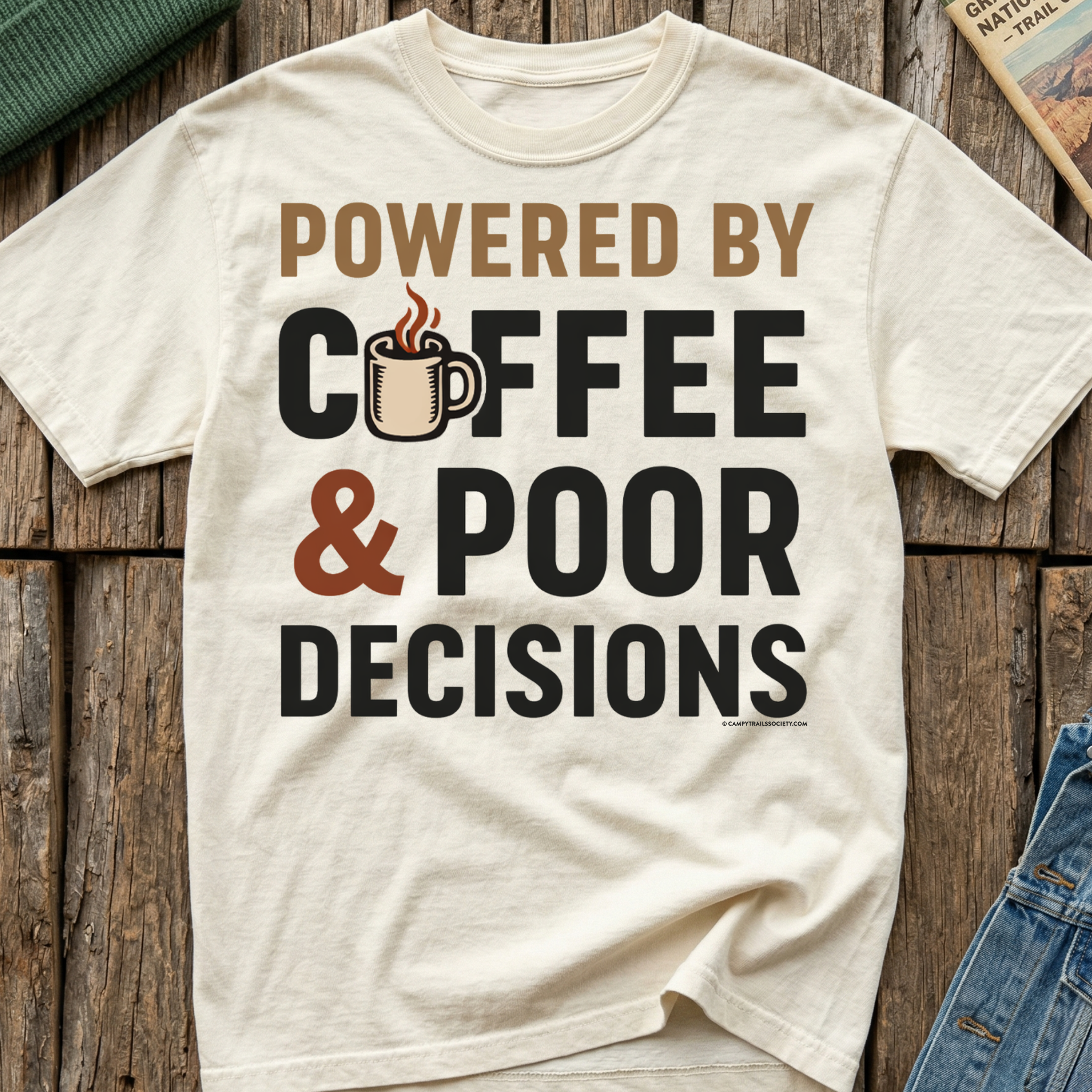 Powered by Coffee And Poor Decisions T-Shirt