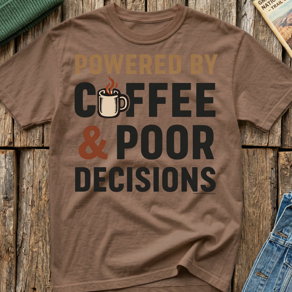 Powered by Coffee And Poor Decisions T-Shirt