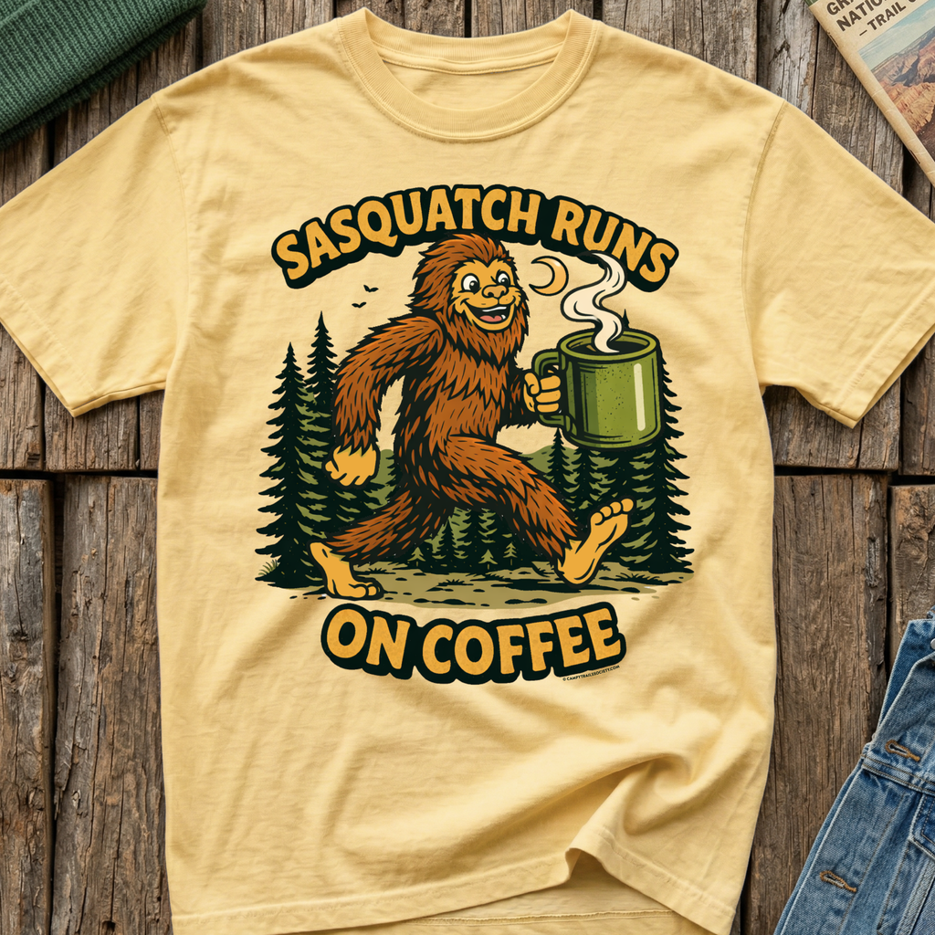 Sasquatch Runs On Coffee T-Shirt
