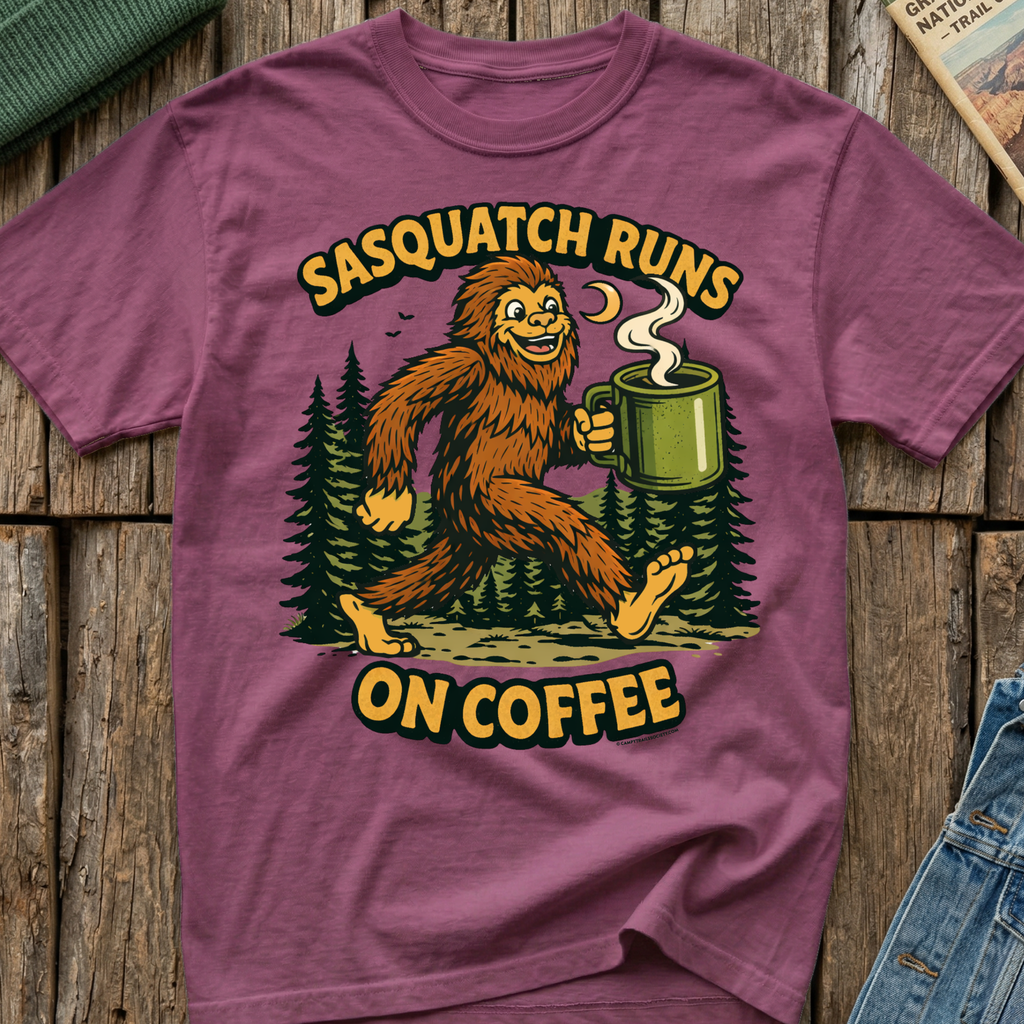 Sasquatch Runs On Coffee T-Shirt