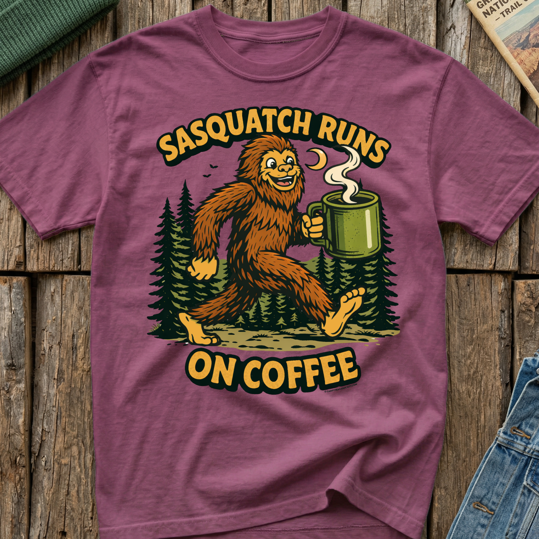 Sasquatch Runs On Coffee T-Shirt