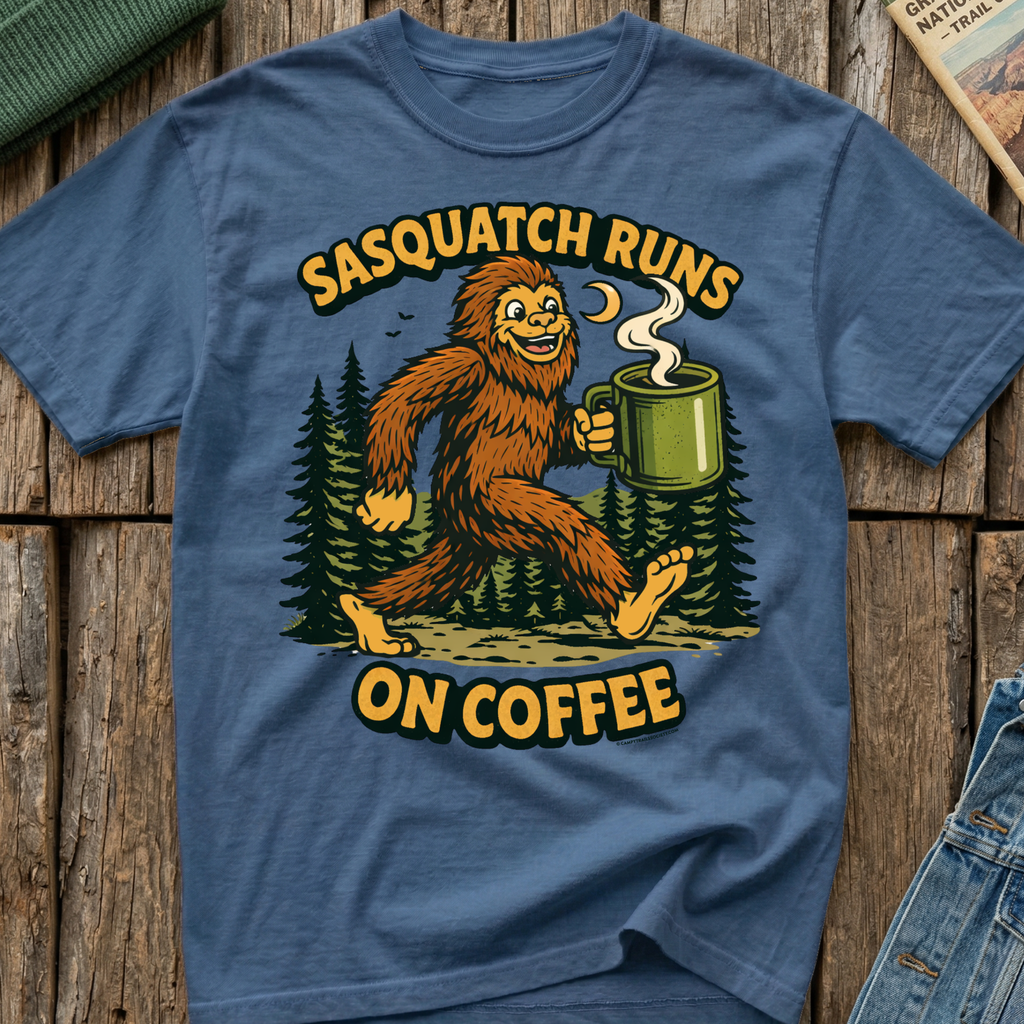 Sasquatch Runs On Coffee T-Shirt