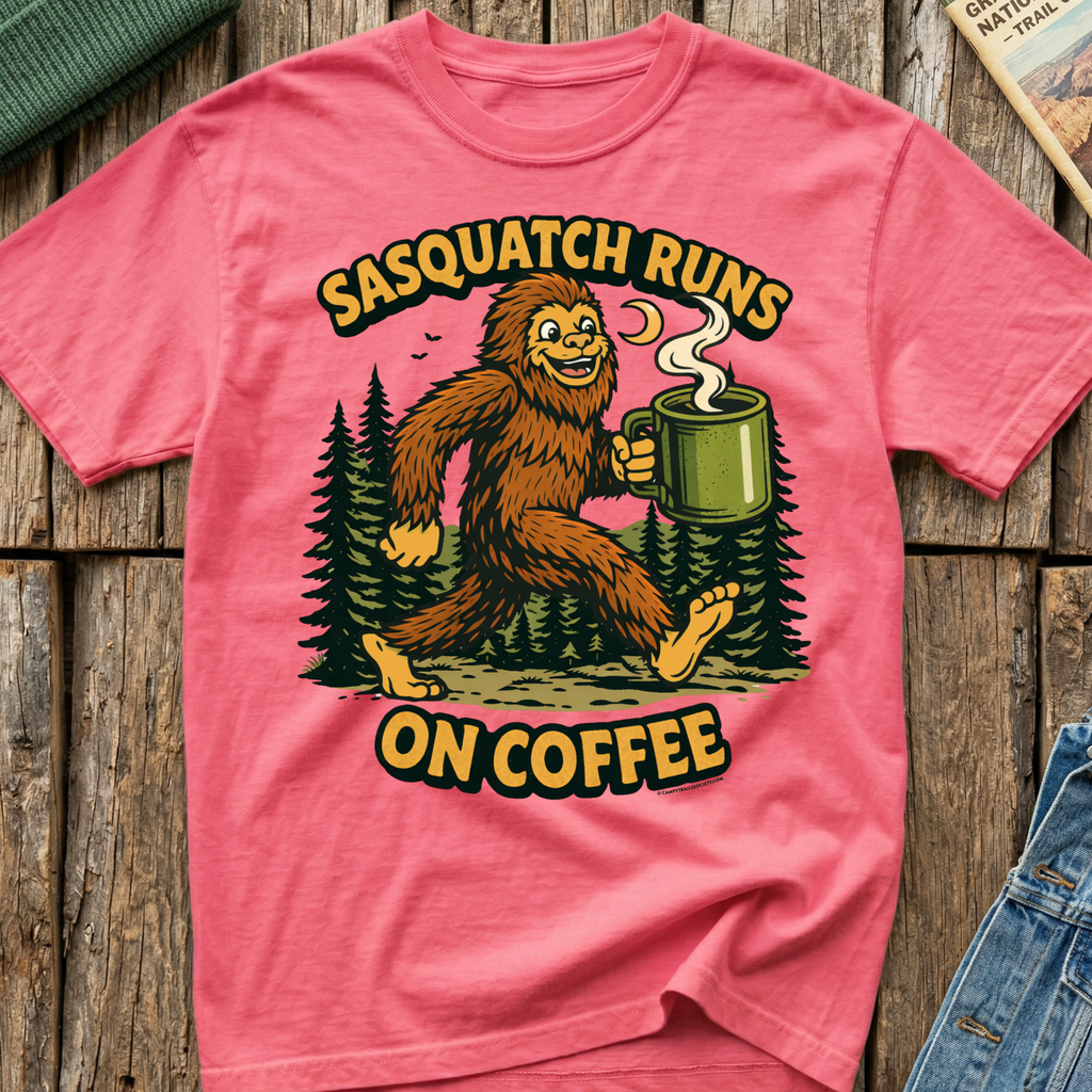 Sasquatch Runs On Coffee T-Shirt
