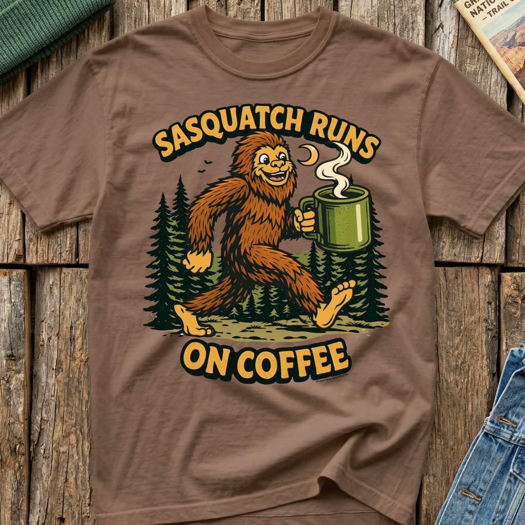Sasquatch Runs On Coffee T-Shirt