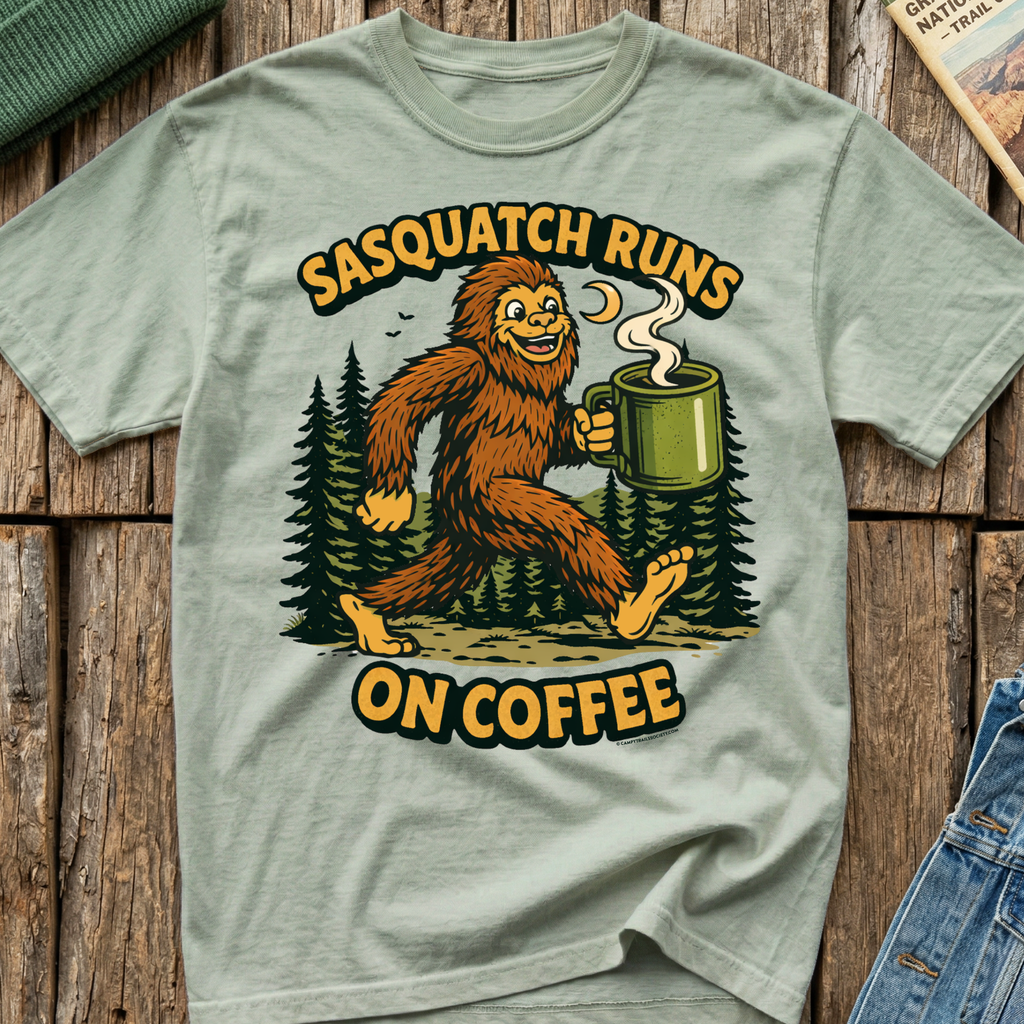 Sasquatch Runs On Coffee T-Shirt