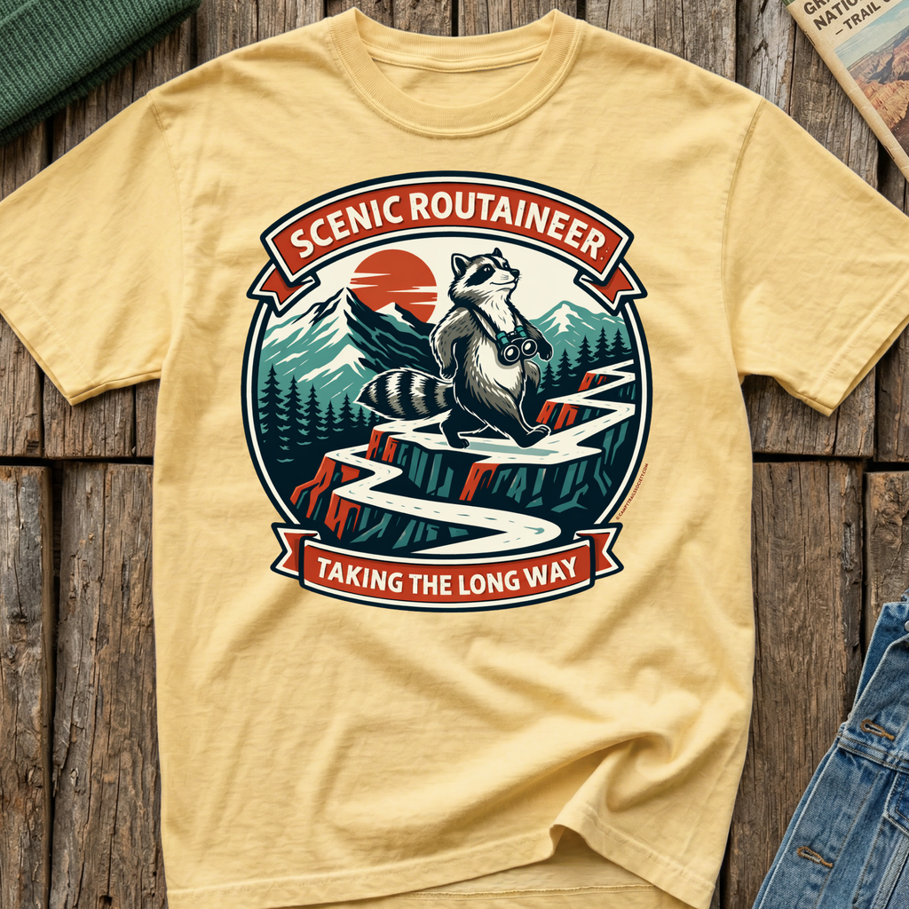 Scenic Routaineer Raccoon T-Shirt