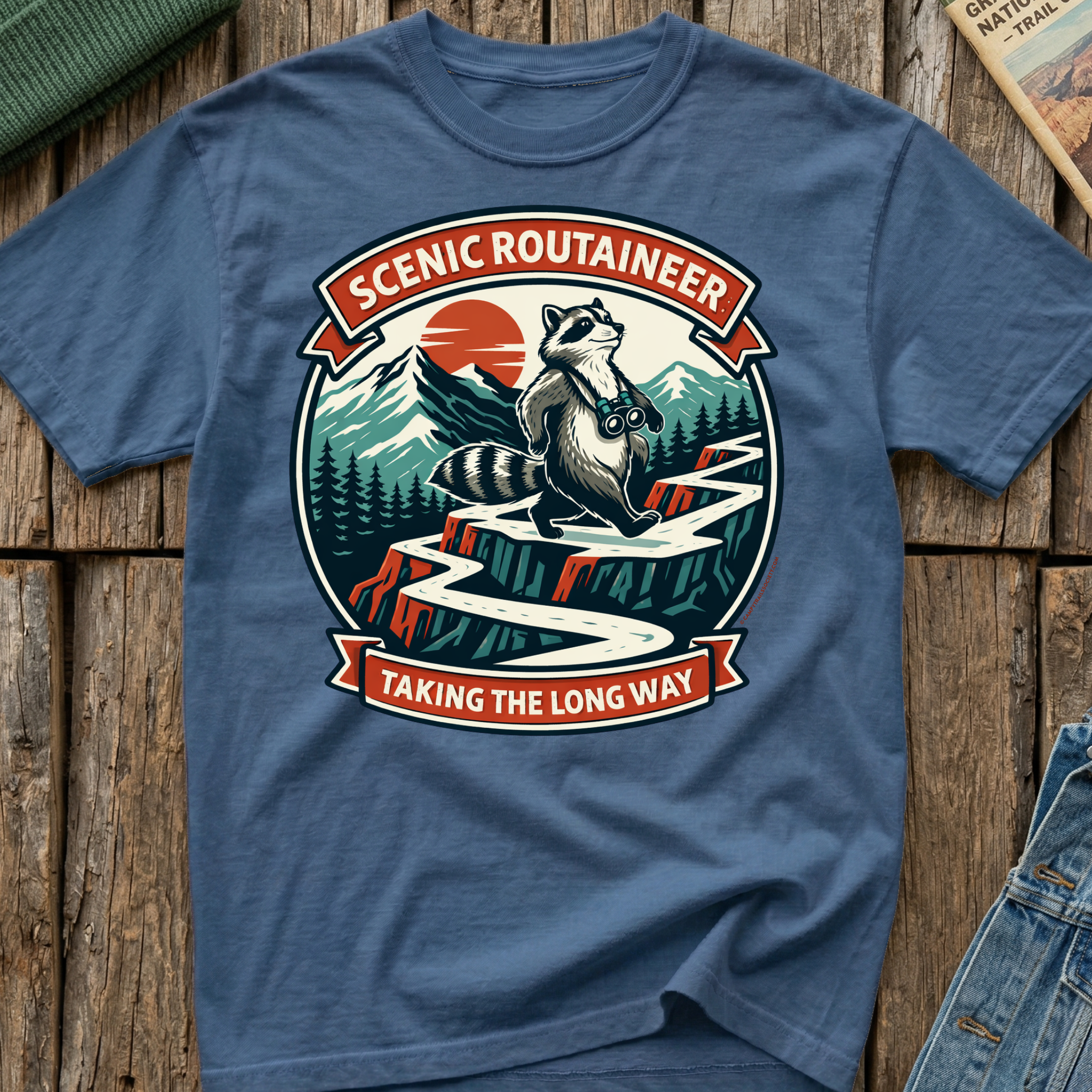 Scenic Routaineer Raccoon T-Shirt