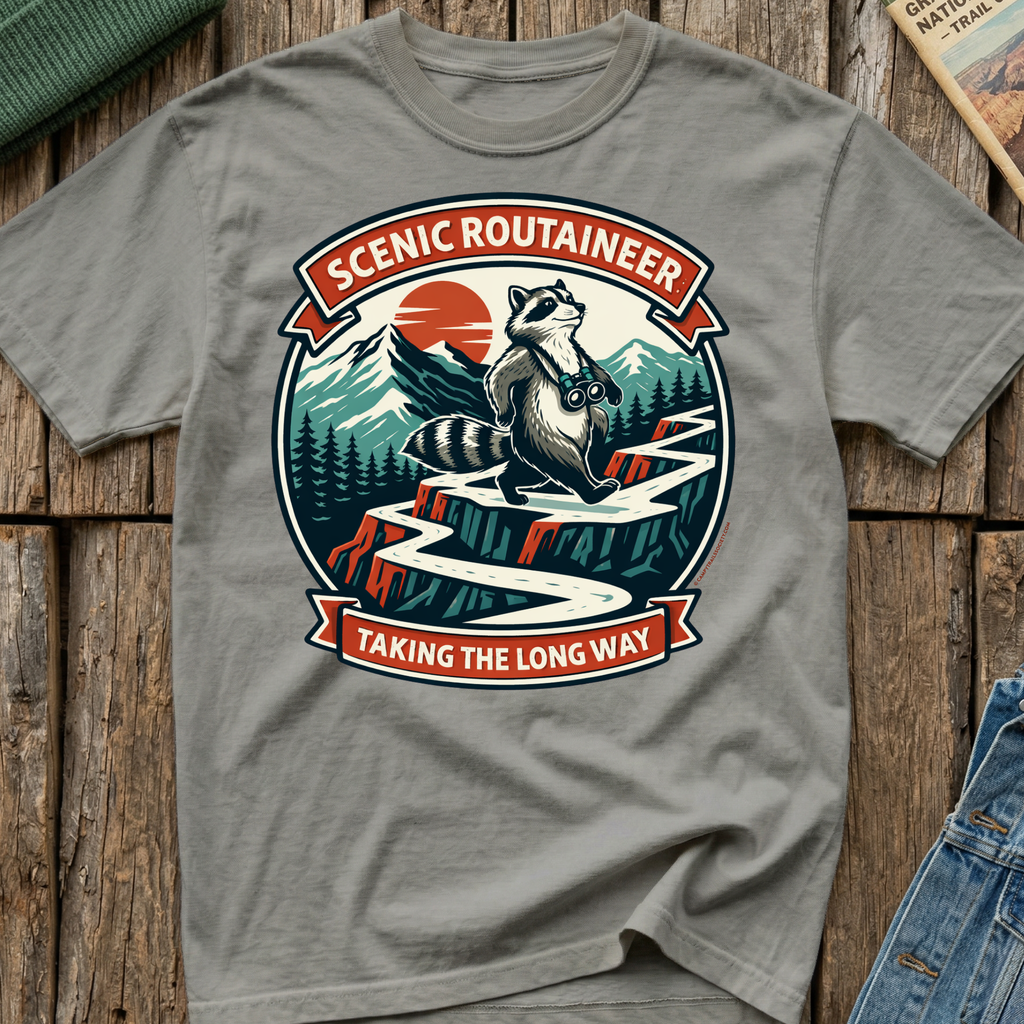 Scenic Routaineer Raccoon T-Shirt