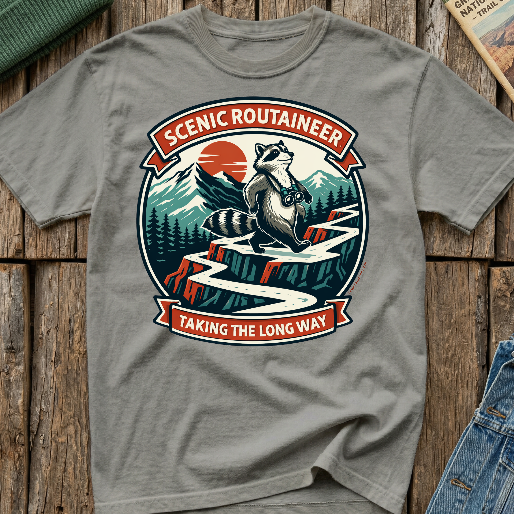 Scenic Routaineer Raccoon T-Shirt