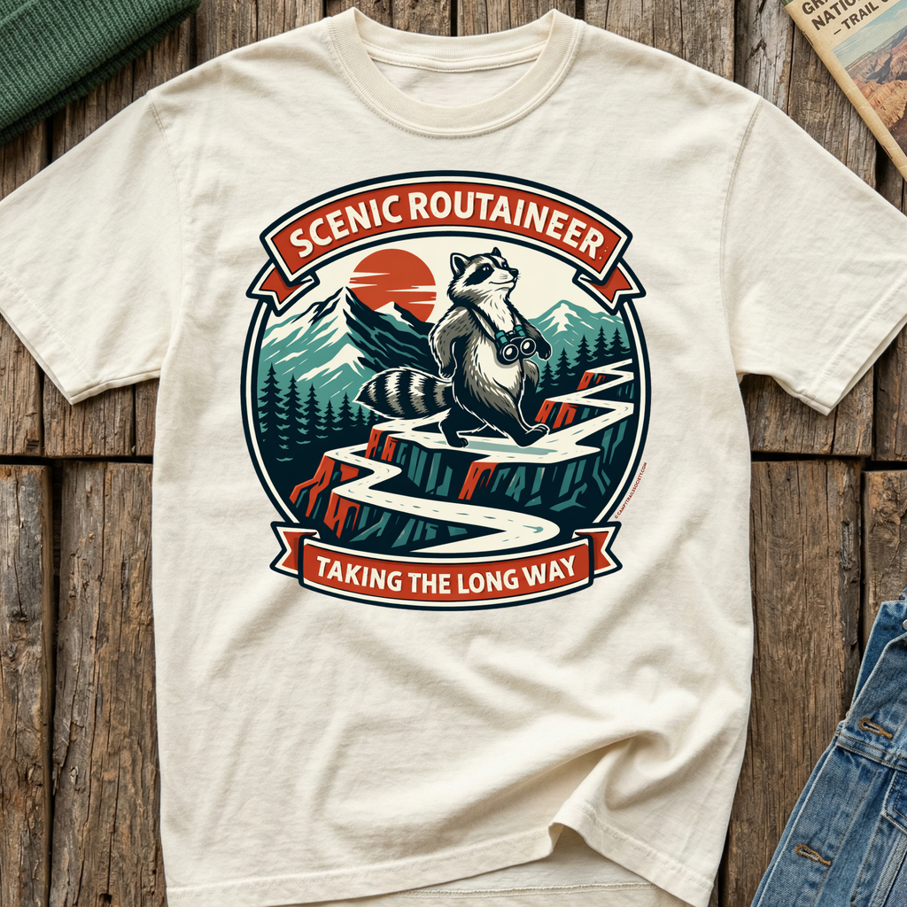 Scenic Routaineer Raccoon T-Shirt