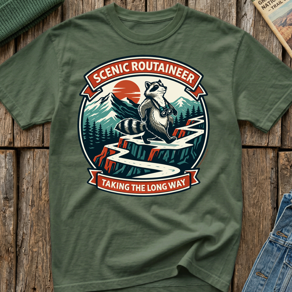 Scenic Routaineer Raccoon T-Shirt