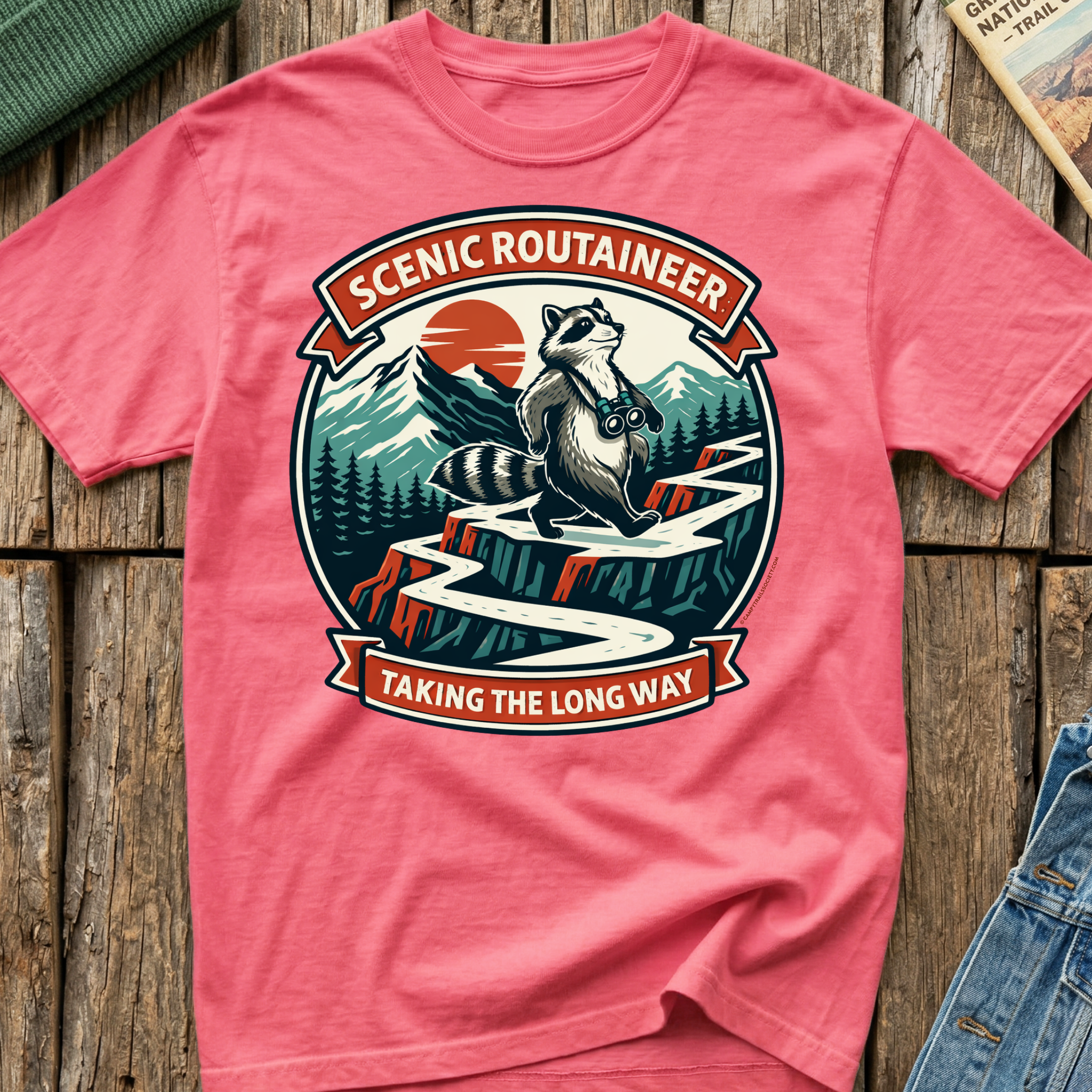 Scenic Routaineer Raccoon T-Shirt