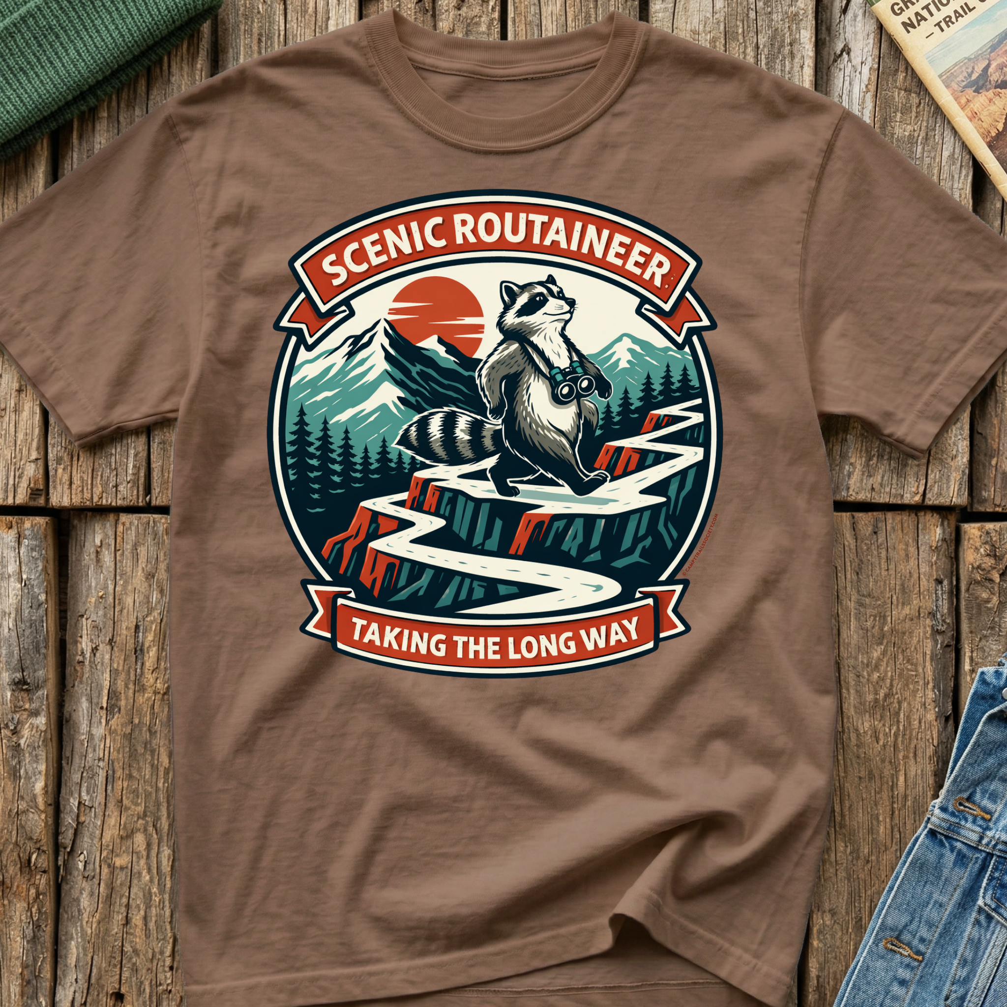 Scenic Routaineer Raccoon T-Shirt