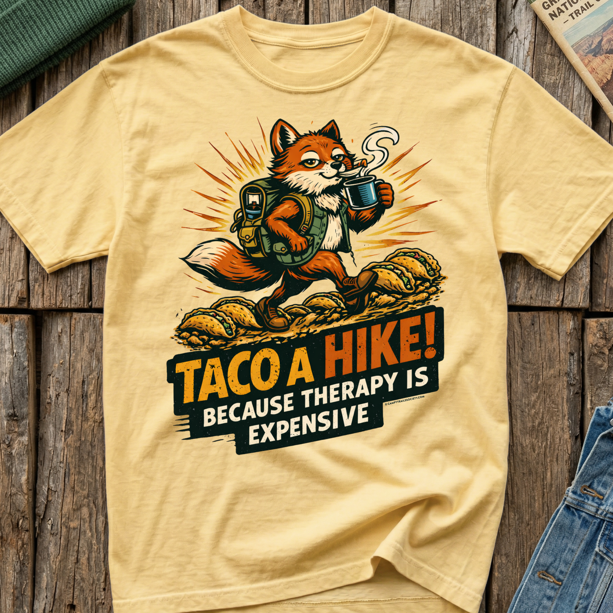 Taco A Hike! Because Therapy Is Expensive T-Shirt