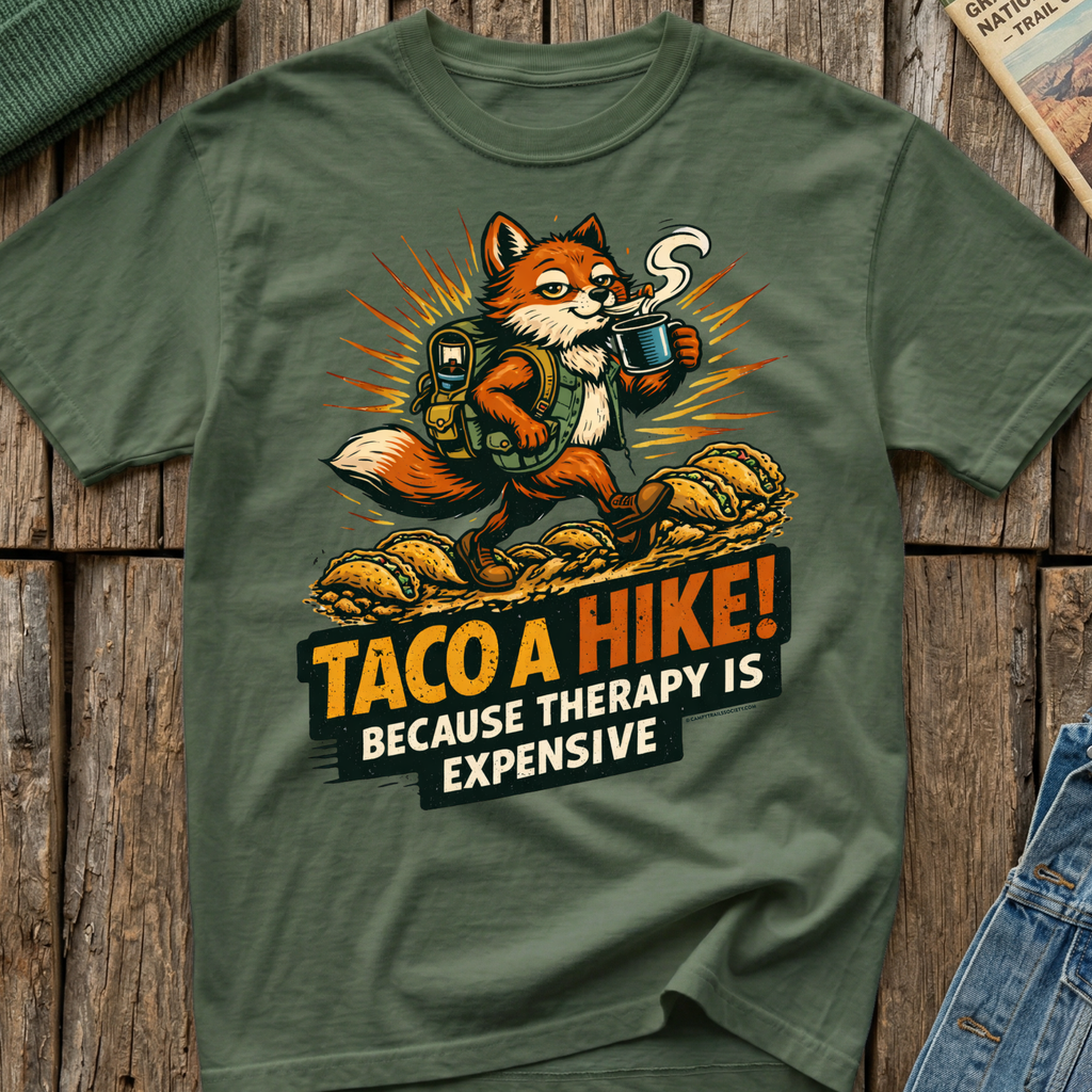 Taco A Hike! Because Therapy Is Expensive T-Shirt