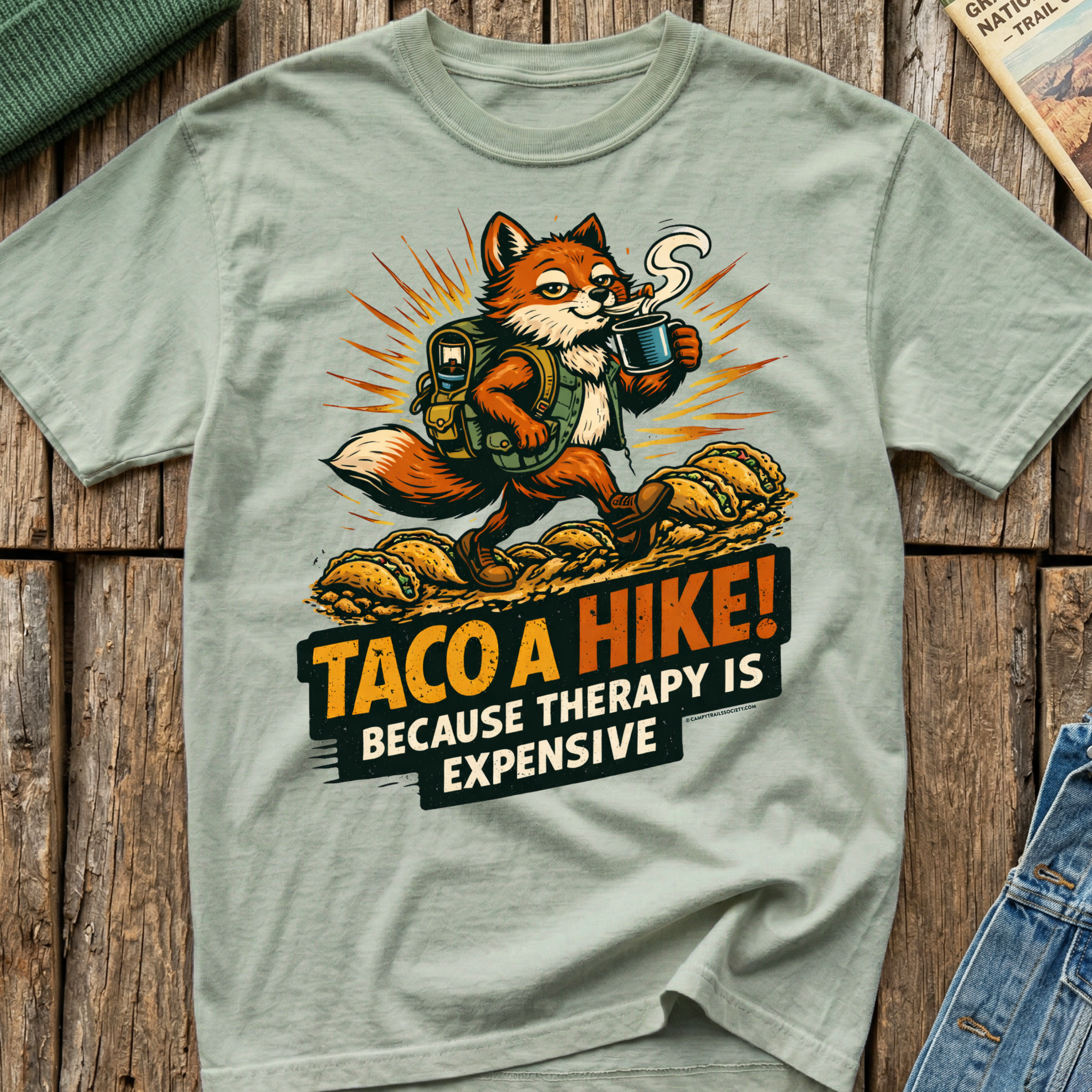 Taco A Hike! Because Therapy Is Expensive T-Shirt