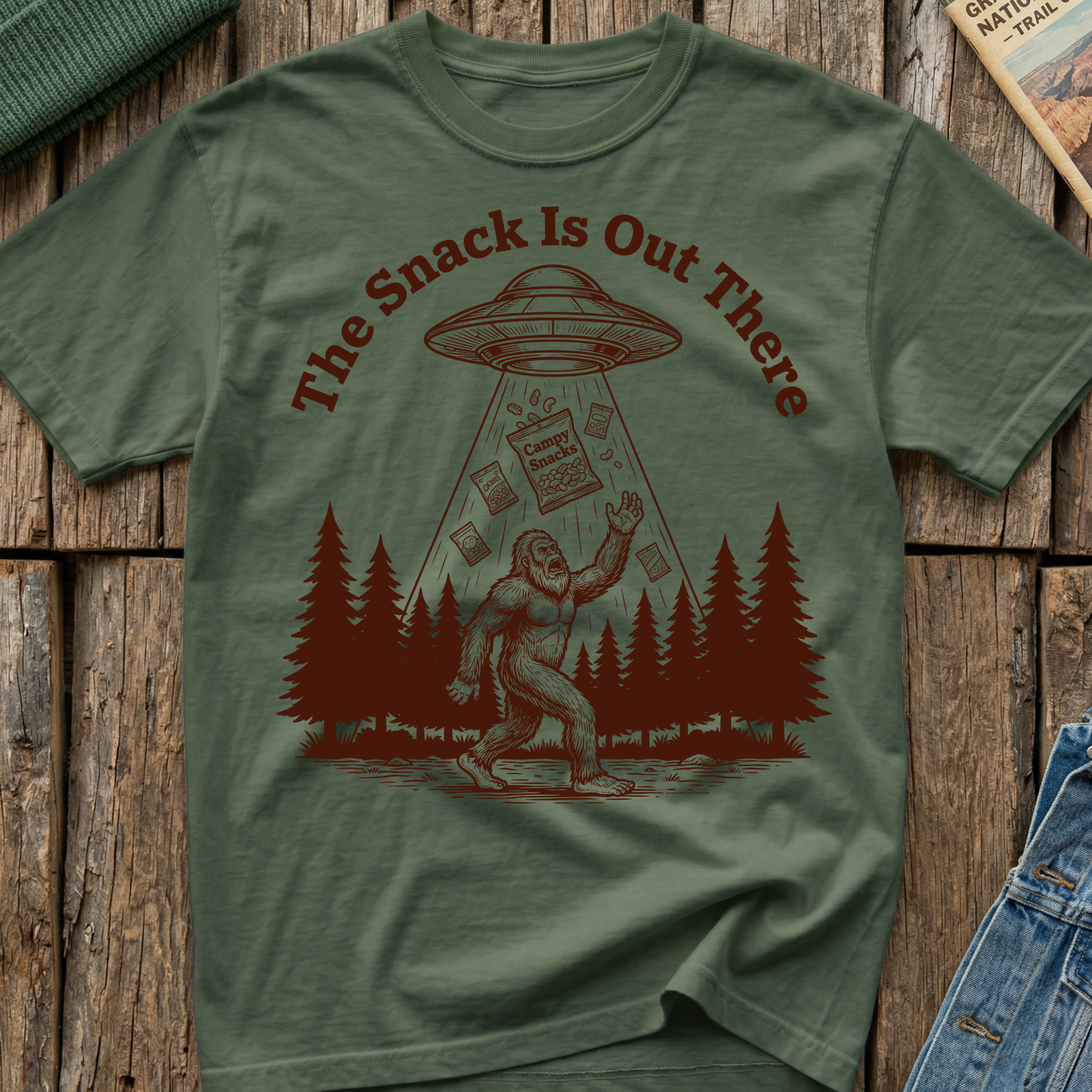 The Snack Is Out There Bigfoot 2 T-Shirt