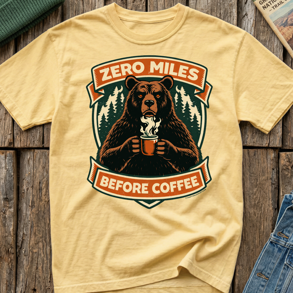 Zero Miles Before Coffee T-Shirt