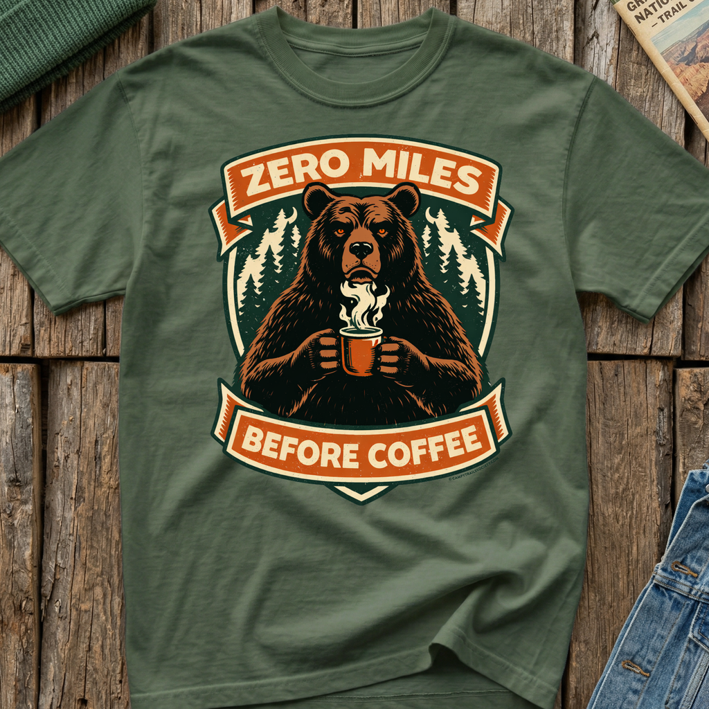 Zero Miles Before Coffee T-Shirt